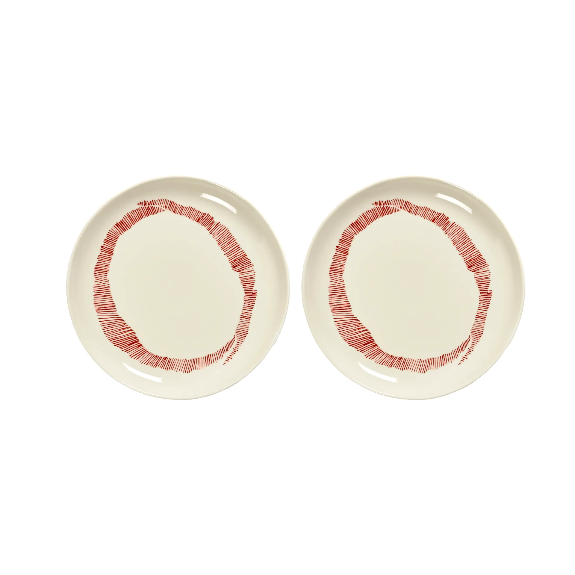 Prato Ottolenghi Feast S Ø19 cm 2 unid., White stripes-red Serax
