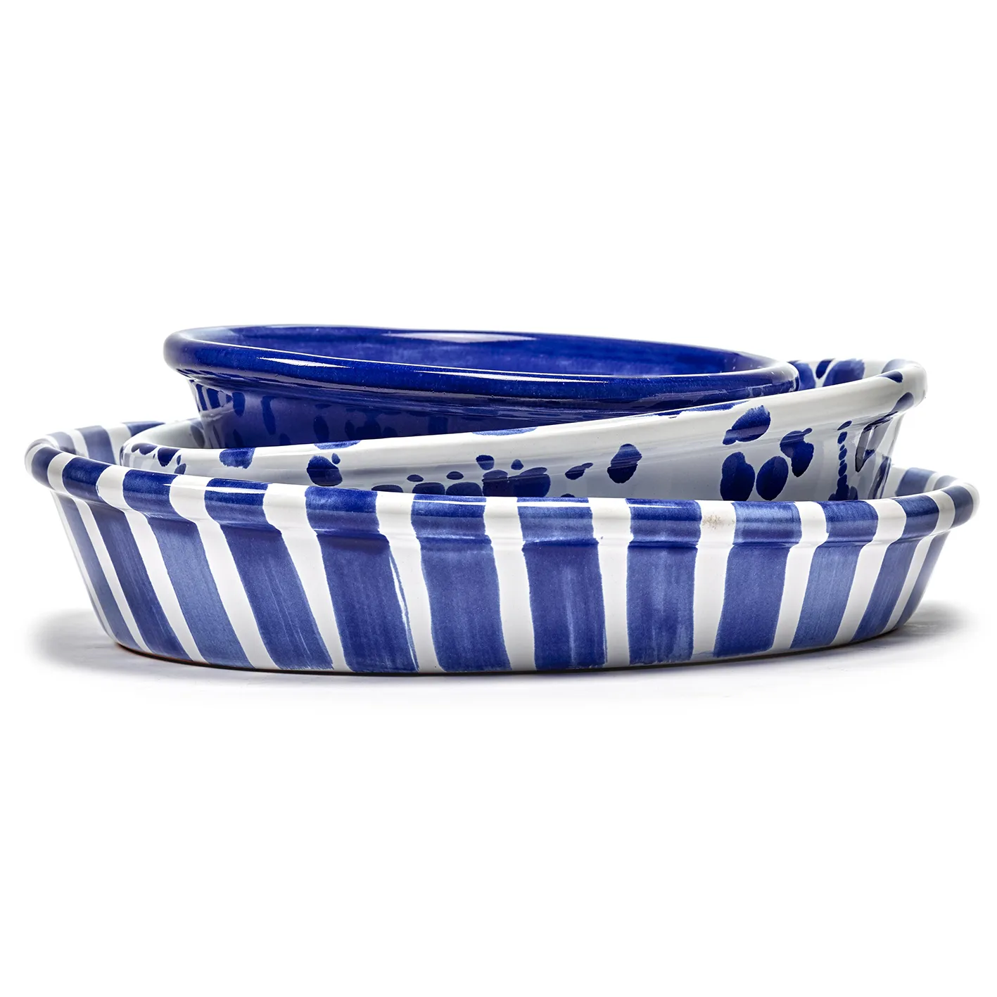 Saladeira M Table Nomade, white-blue Serax