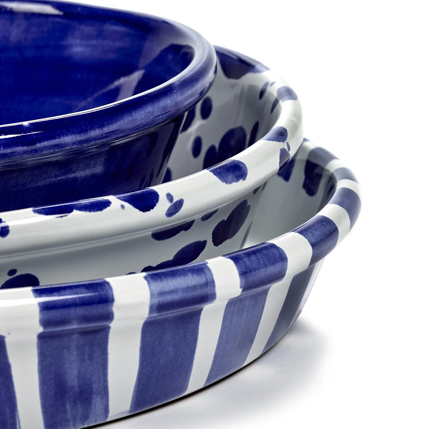 Saladeira M Table Nomade, white-blue Serax