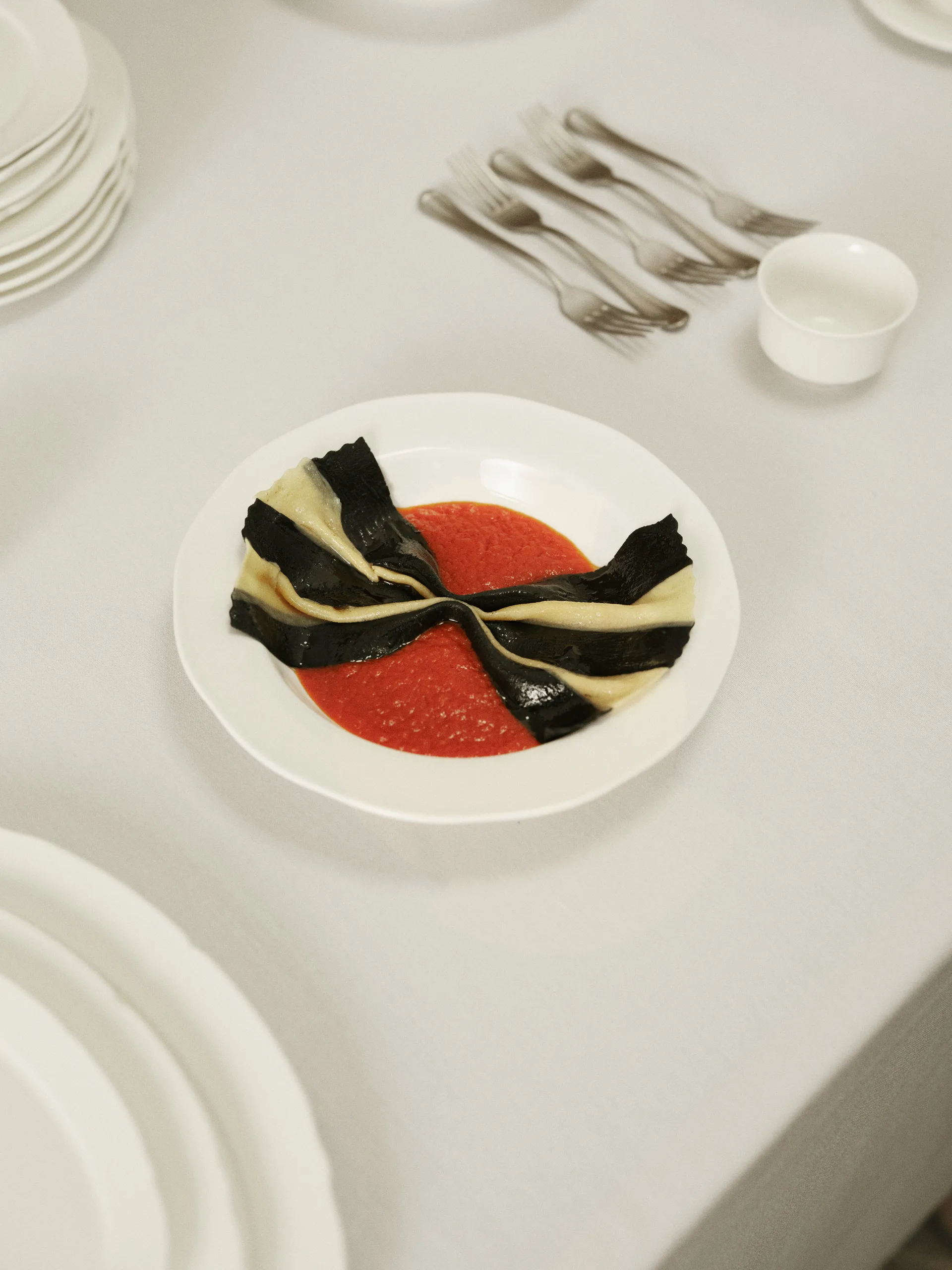 Silhouette prato fundo L Ø27 cm 4 un., Branco Serax