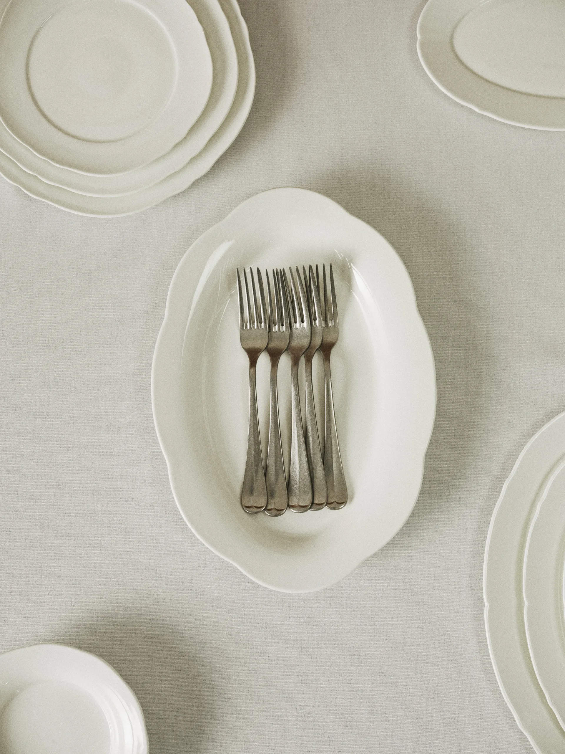 Silhouette prato oval fundo M 15x24,5 cm 2 un., Branco Serax