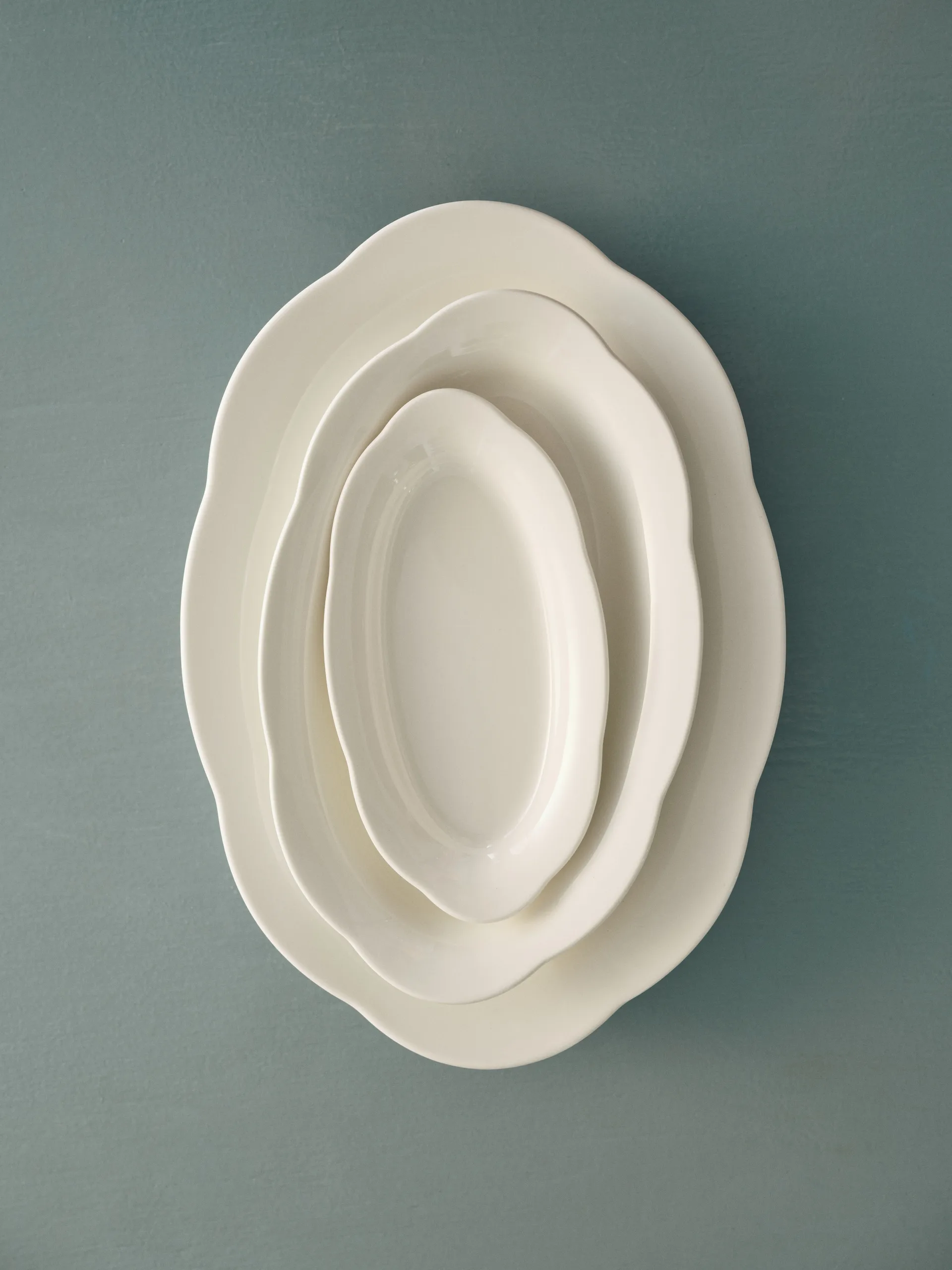 Silhouette prato oval fundo S 10x18,5 cm 2 un., Branco Serax