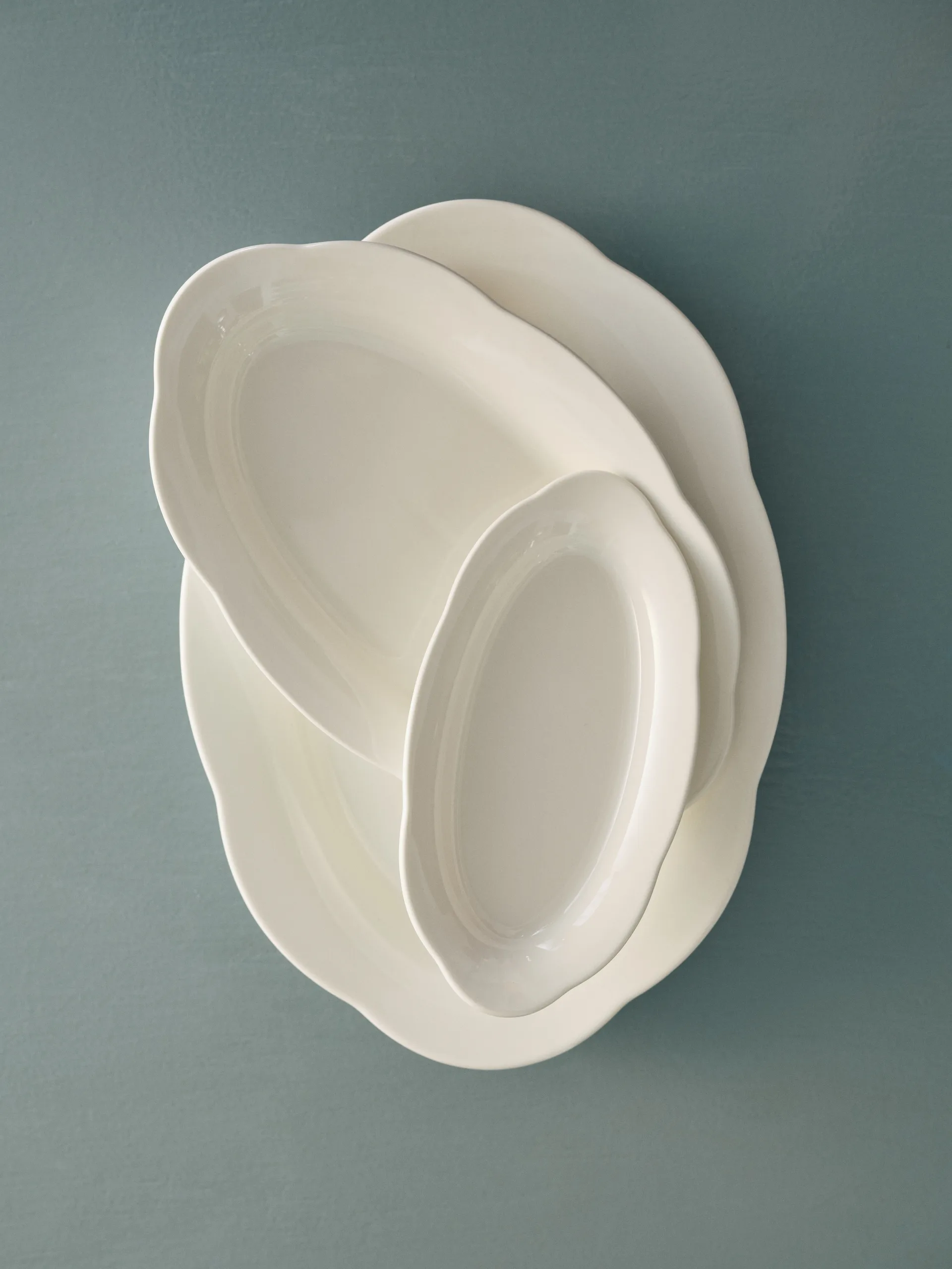 Silhouette prato oval fundo S 10x18,5 cm 2 un., Branco Serax