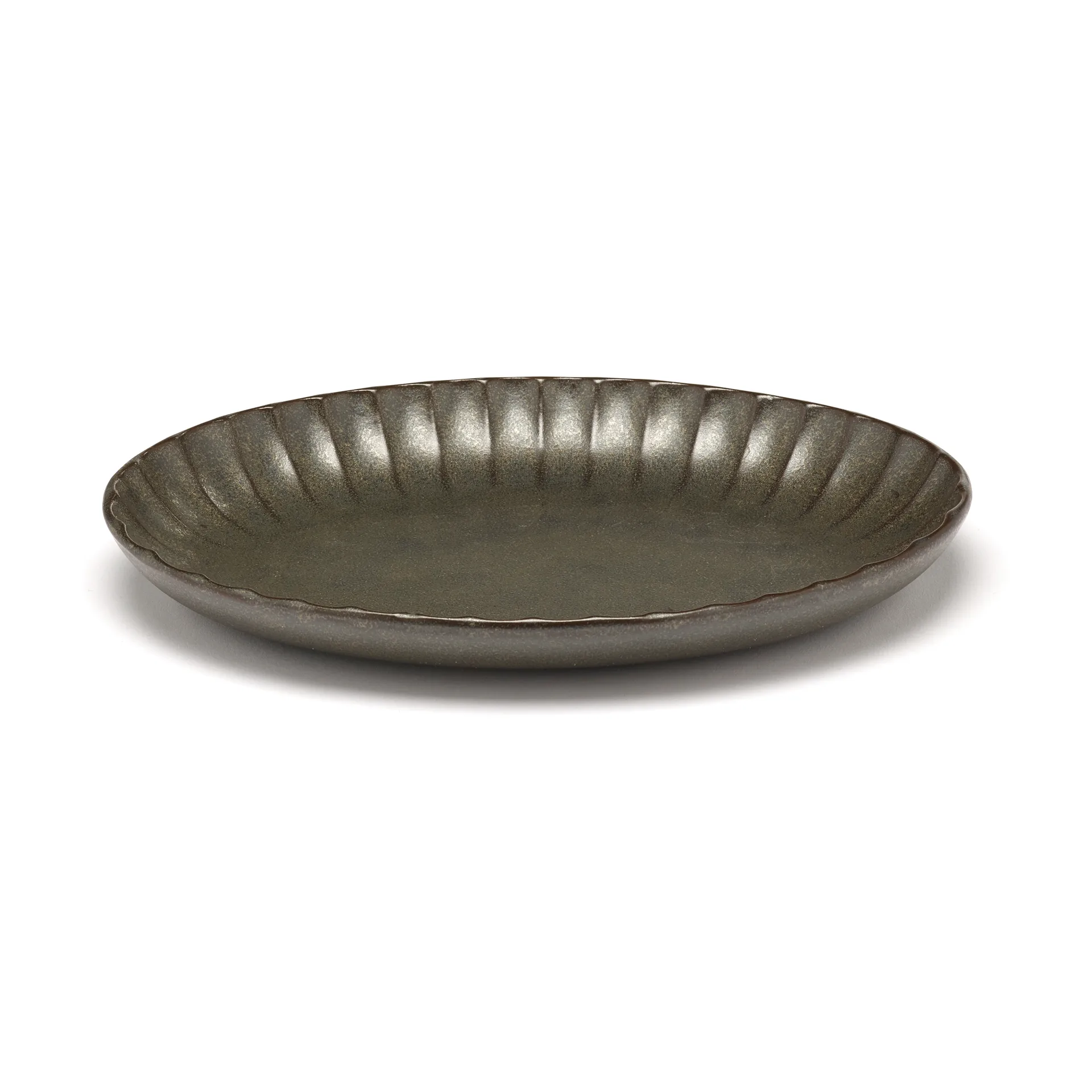 Tigela oval Inku M 15,4x22 cm, Verde Serax