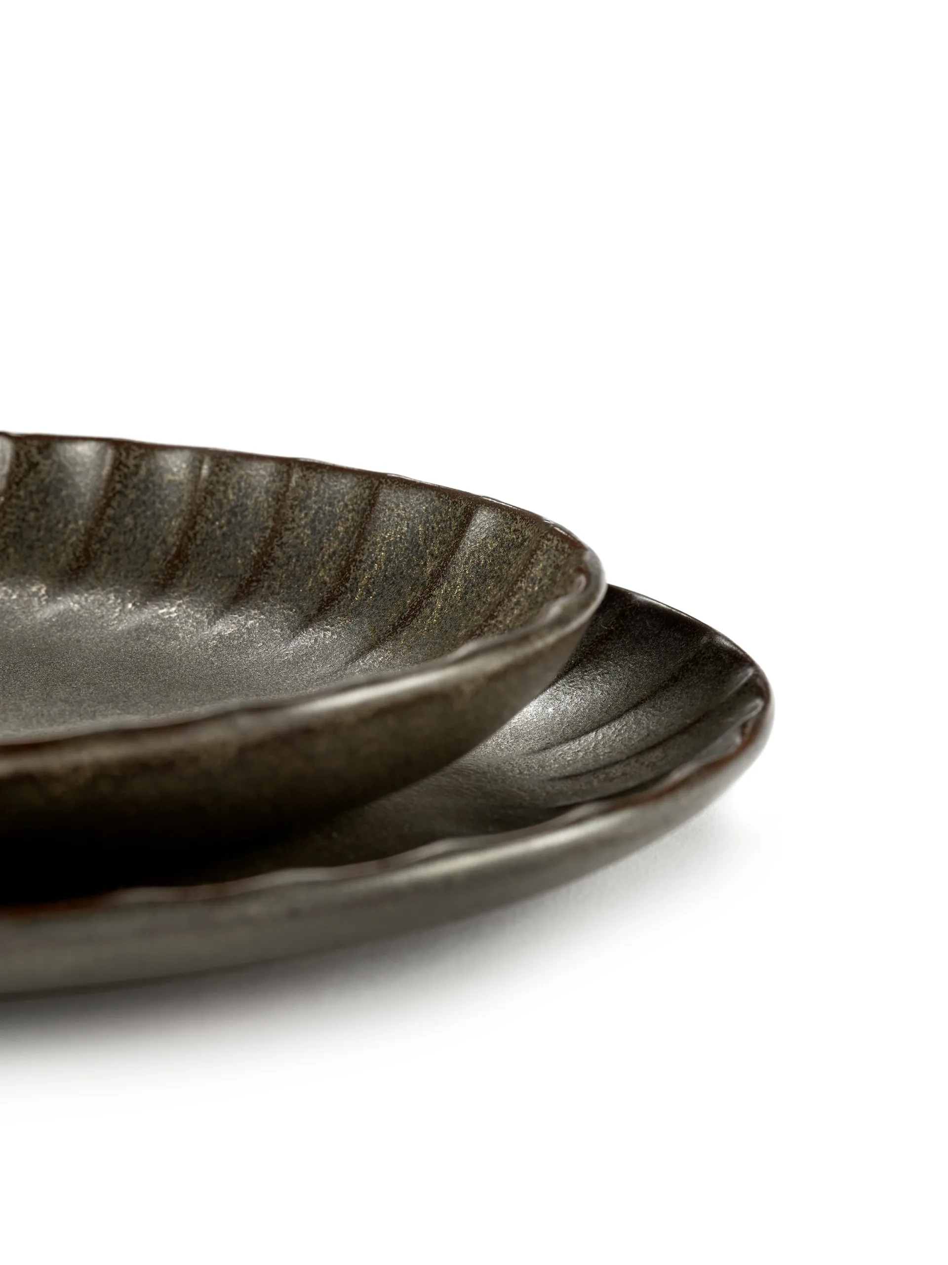 Tigela oval Inku M 15,4x22 cm, Verde Serax