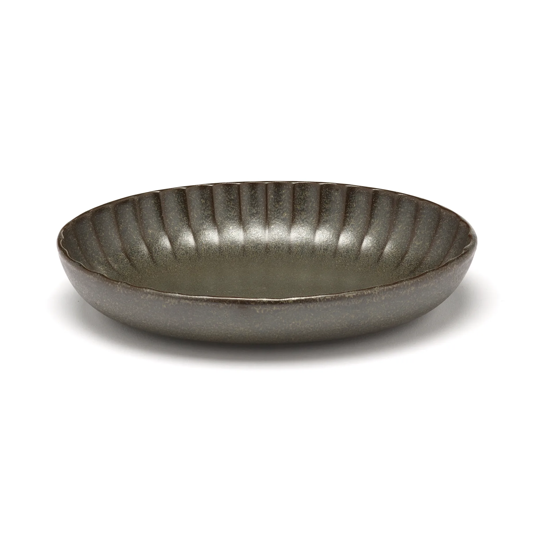 Tigela oval Inku S 13x19 cm, Verde Serax