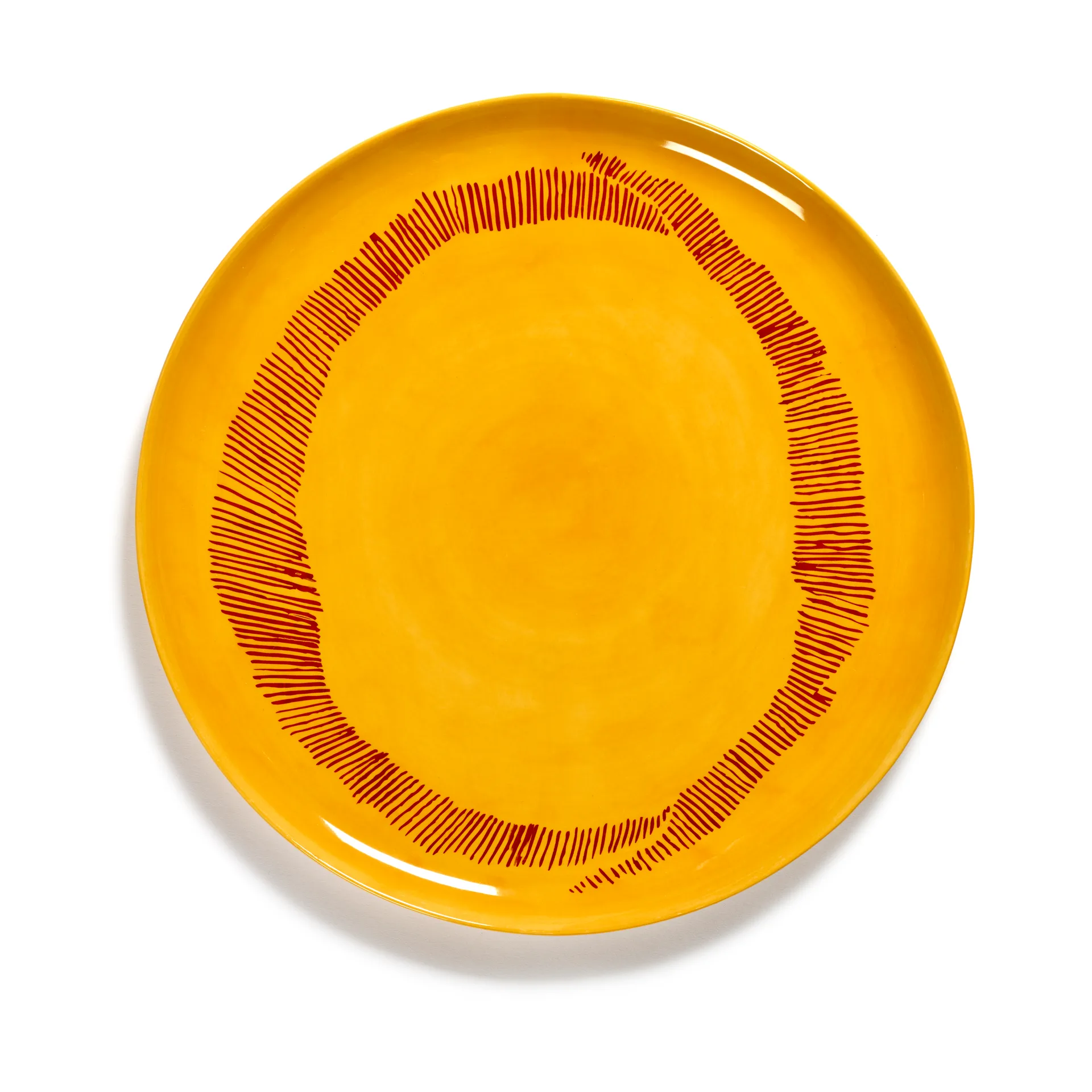 Travessa Ottolenghi Feast Ø35 cm, Yellow stripes-red Serax