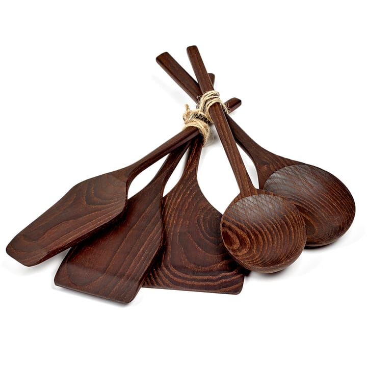 Utensílios de cozinha Pure, 5 peças, Freixo escuro-vidro  Serax