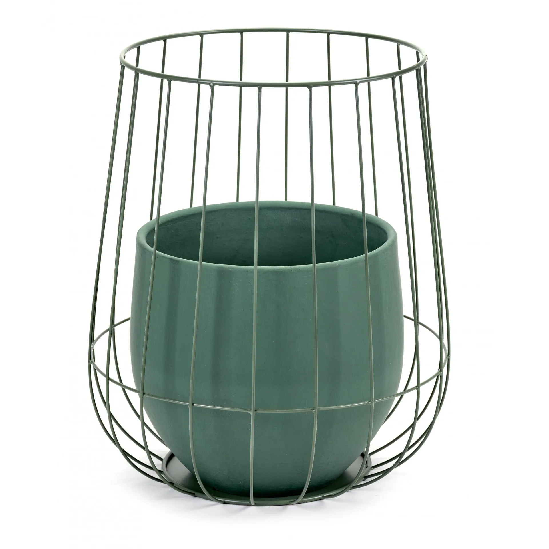 Vaso de flores em cesto Sera 37x46 cm, army green Serax