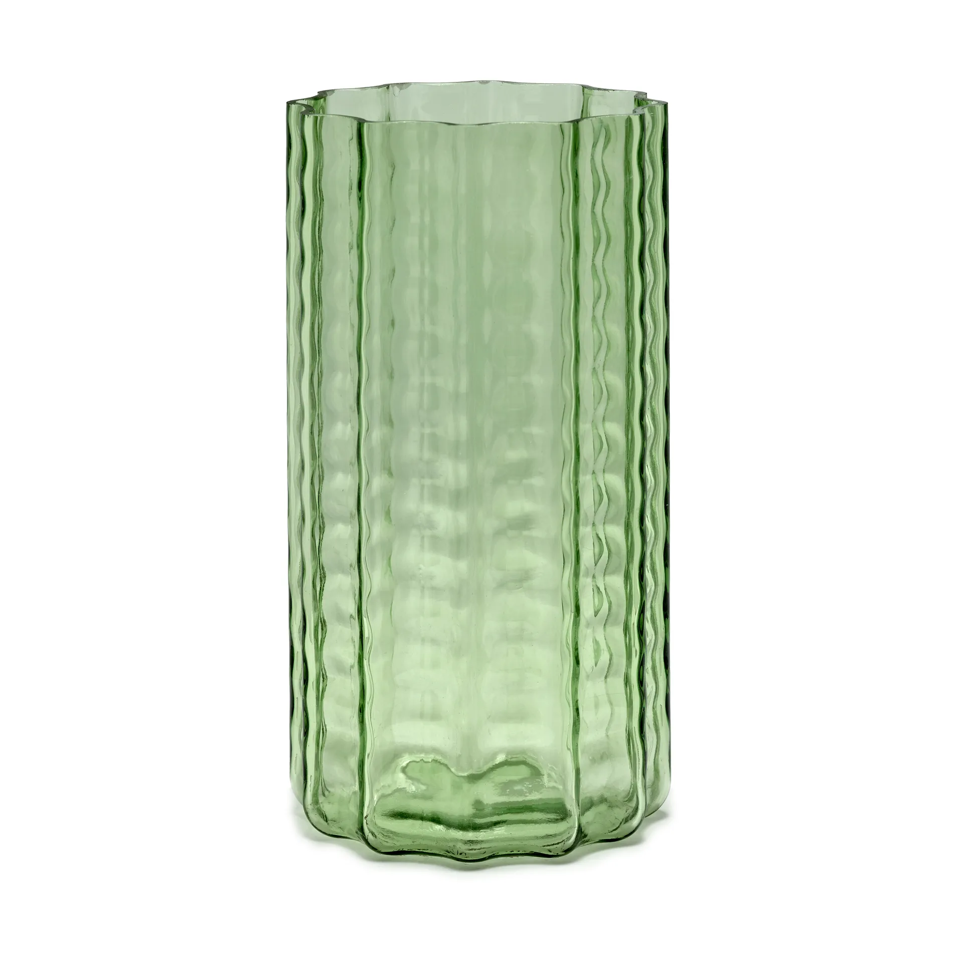Vaso Waves 02 28 cm, Green-clear Serax