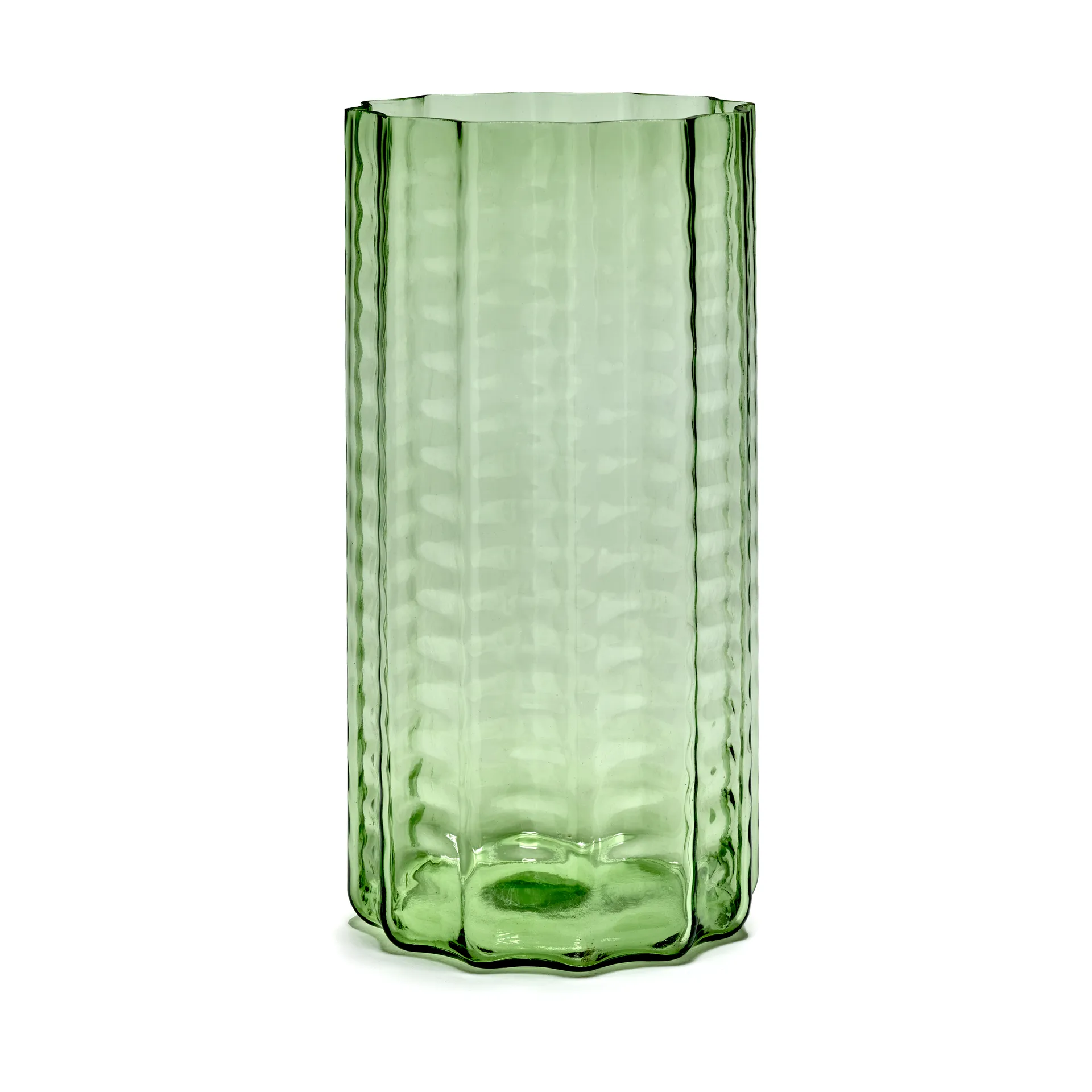 Vaso Waves 03 35 cm, Green-clear Serax