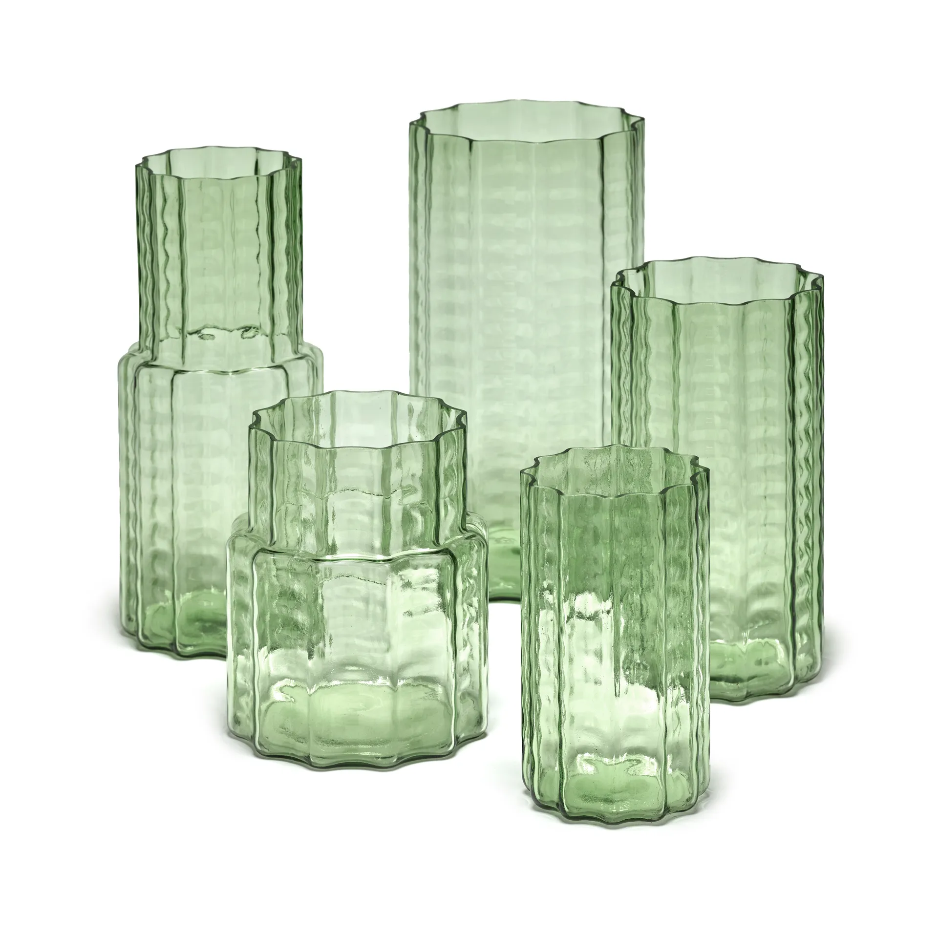 Vaso Waves 04 Ø18x21 cm, Green-clear Serax