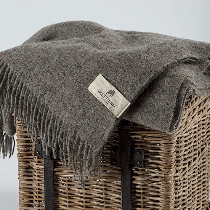 Manta de lã Leia 130x200 cm, Granite Shepherd of Sweden