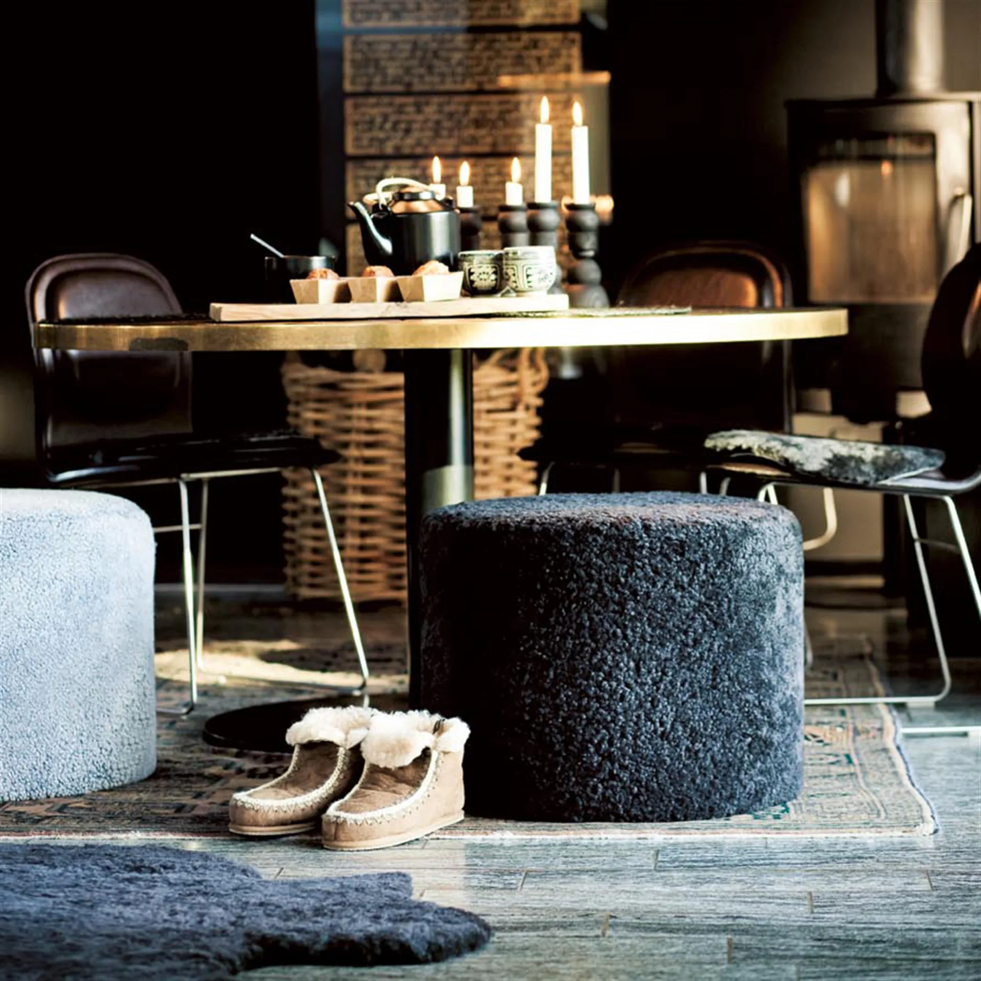 Pufe banco Frida, Shepherd , preto-grafite Shepherd of Sweden