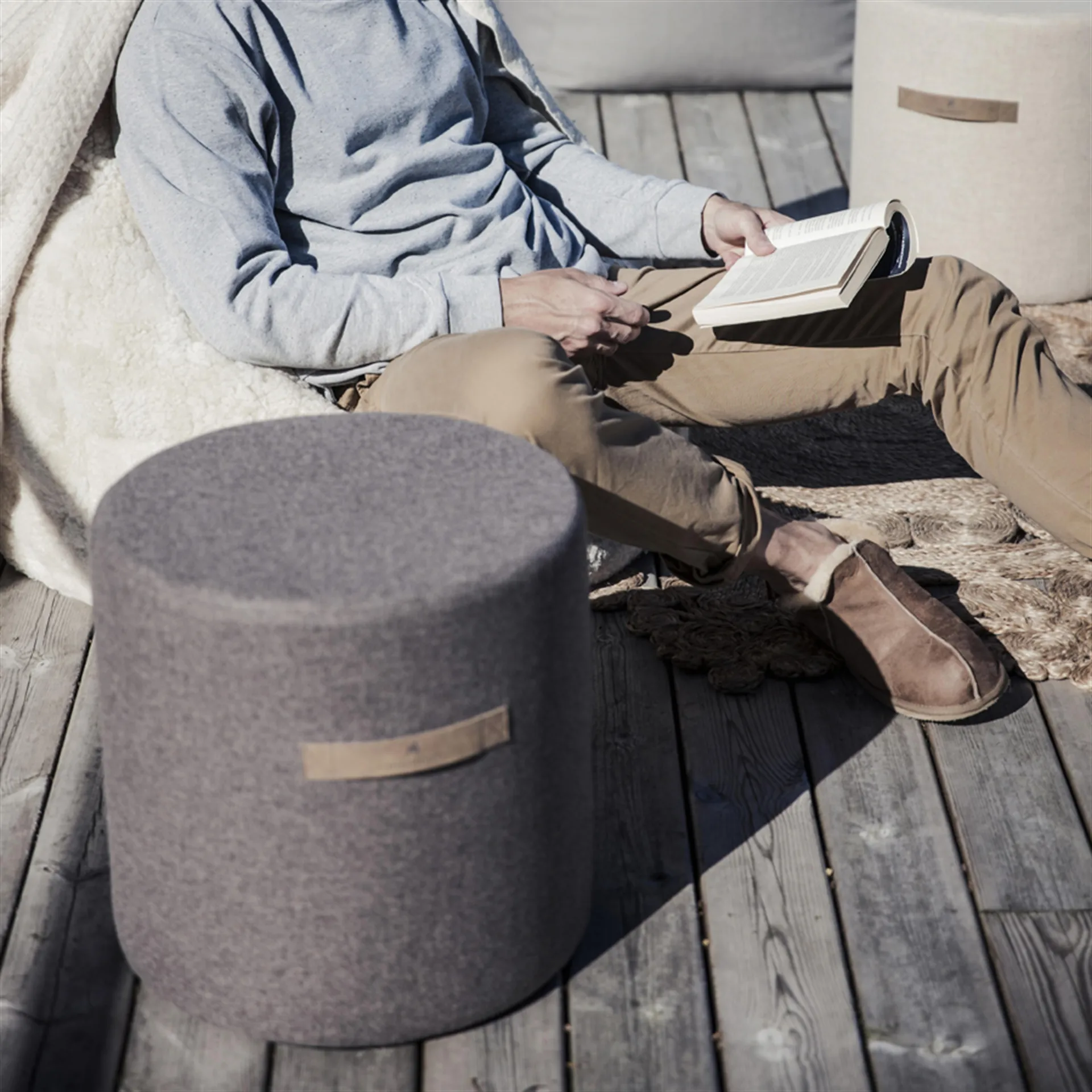 Pufe banco Sara, Shepherd 40 cm , granite Shepherd of Sweden