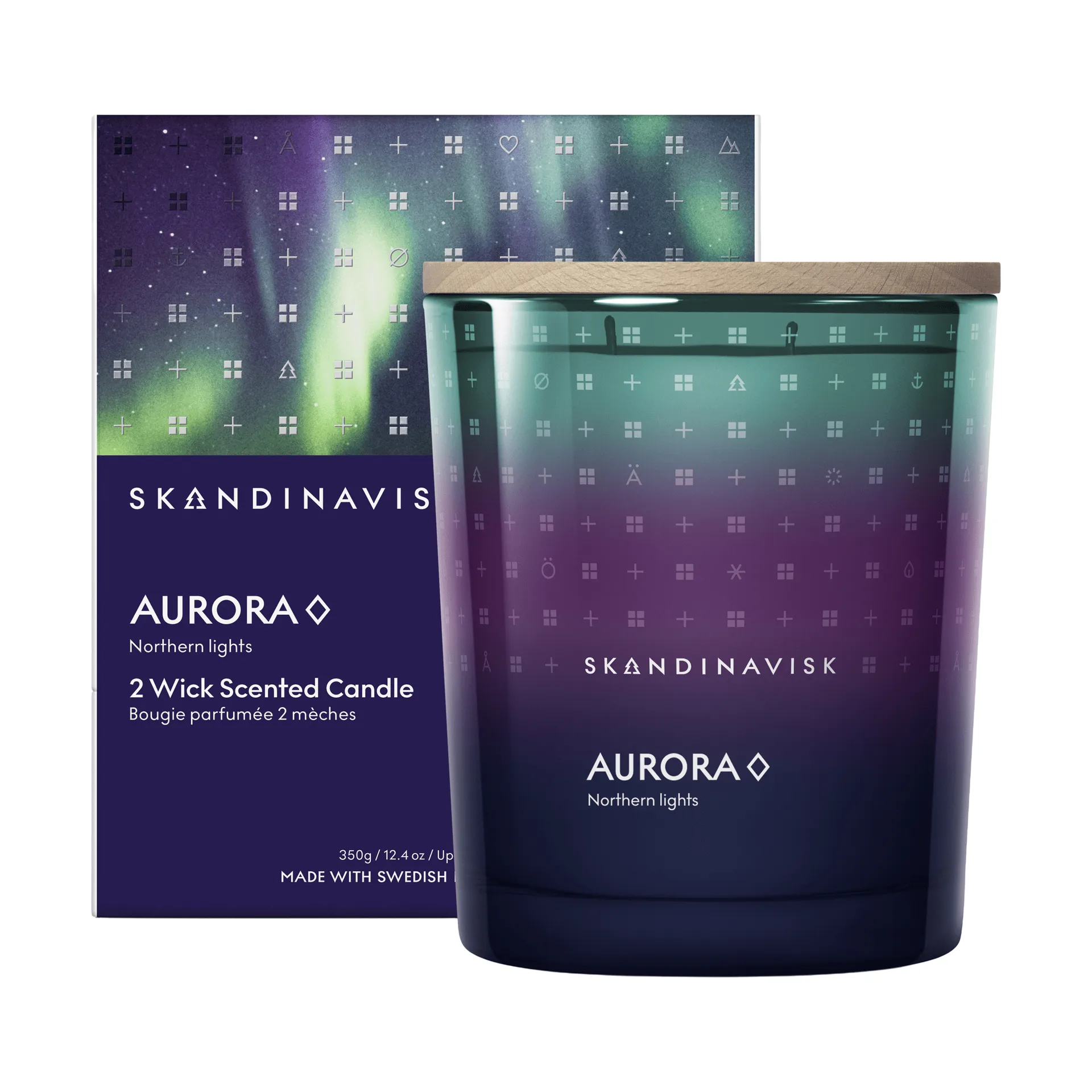 Aurora vela perfumada, 350 g, 2 pavios Skandinavisk