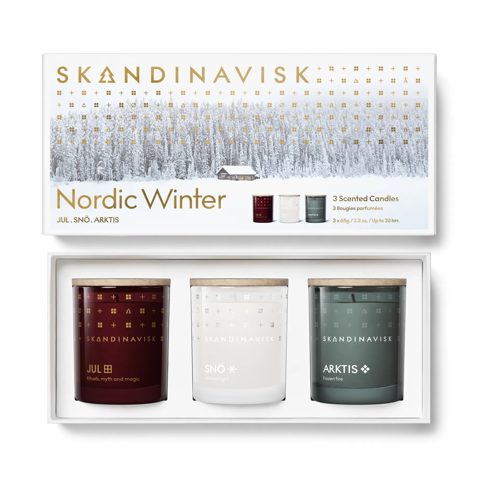 Conjunto de velas perfumadas Nordic Winter 3 peças, 65 g Skandinavisk