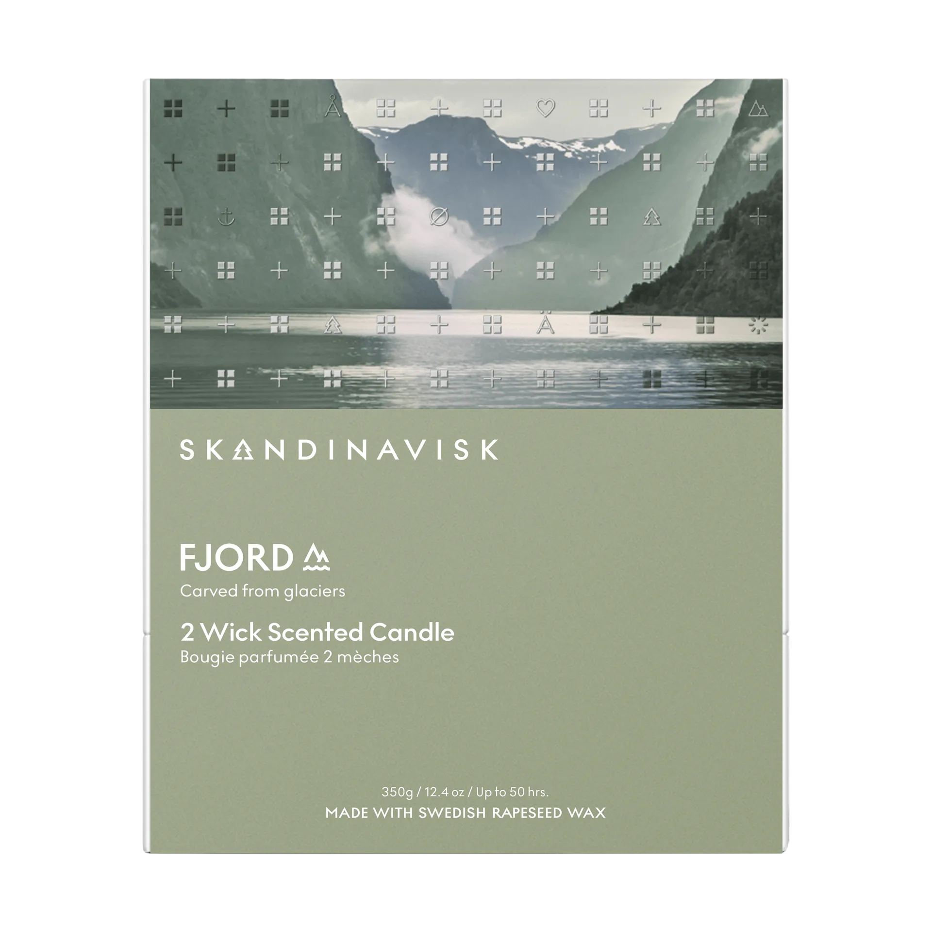 Fjord vela perfumada, 350 g, 2 pavios Skandinavisk
