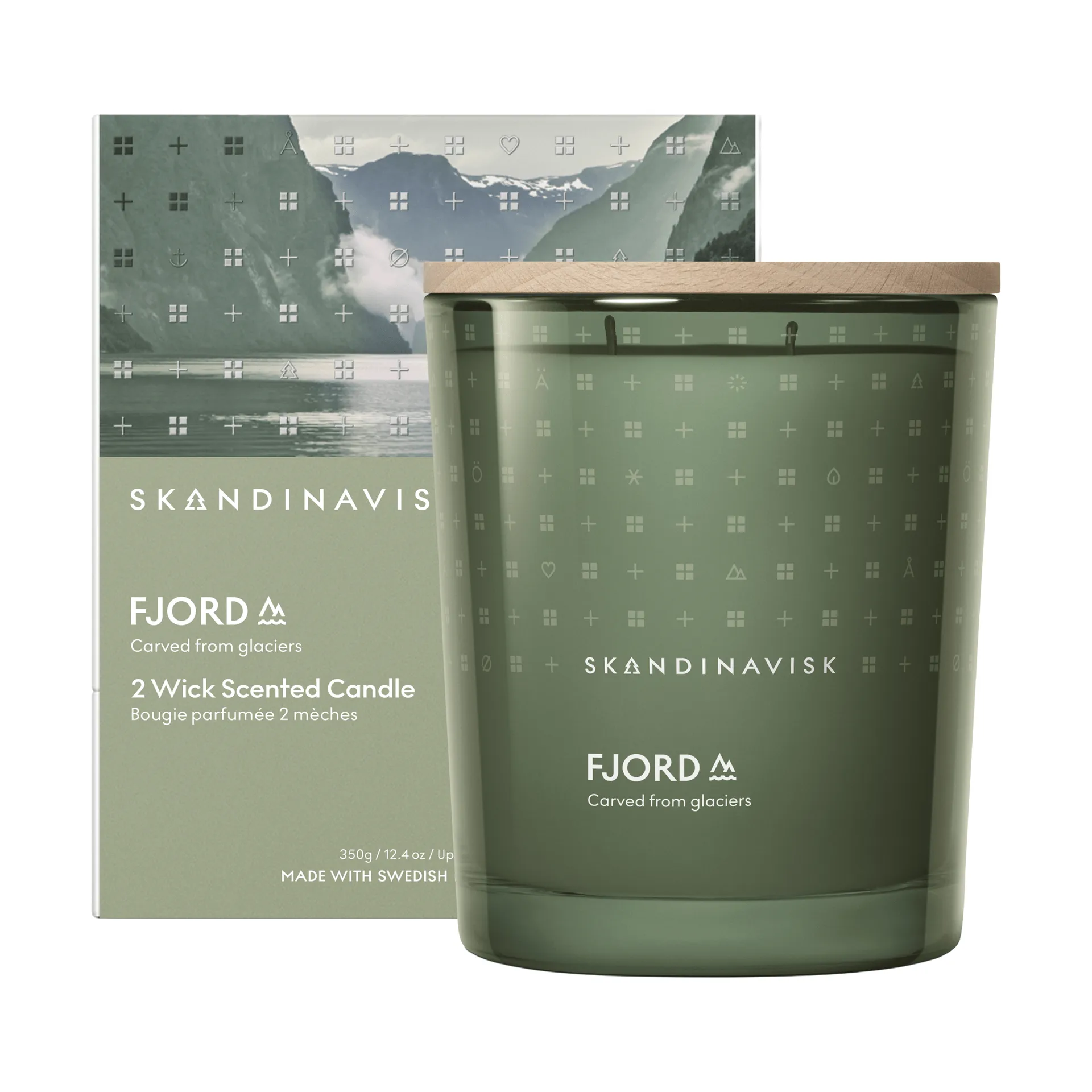 Fjord vela perfumada, 350 g, 2 pavios Skandinavisk