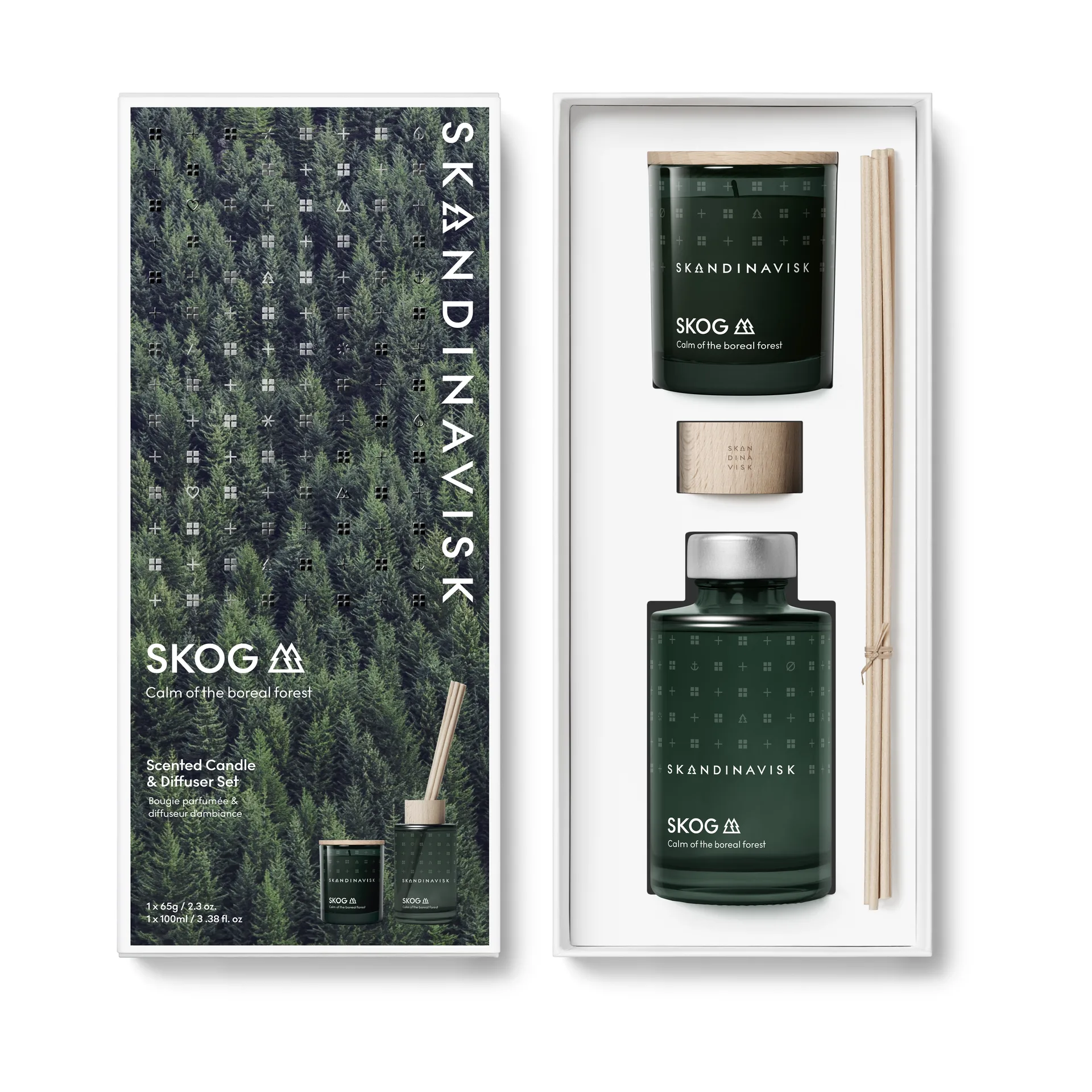 Velas aromáticas e palitos perfumados SKOG, 65 g + 100 ml Skandinavisk