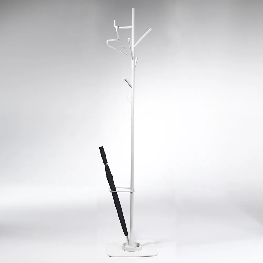 Cabideiro com suporte para guarda-chuvas Alfred, Cinzento claro SMD Design