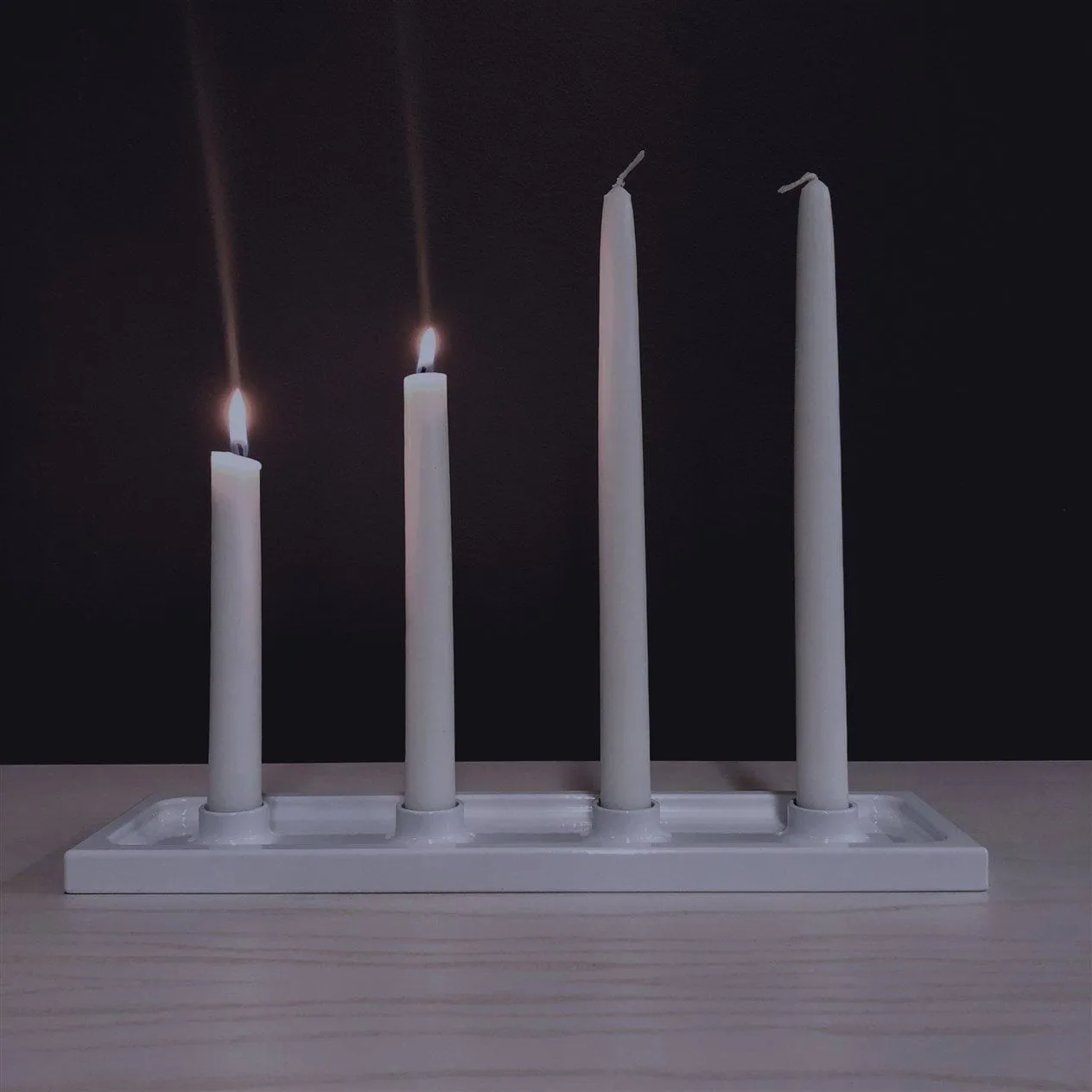 Crater castiçal de Advento, Branco, 4 luzes SMD Design