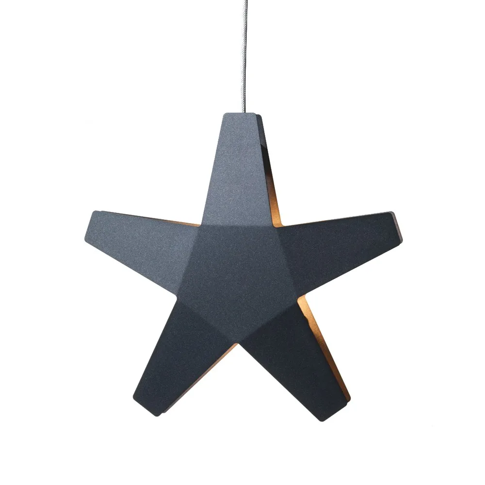 Estrela de Advento, Cinzento 40 cm, cabo de tecido cinzento claro SMD Design