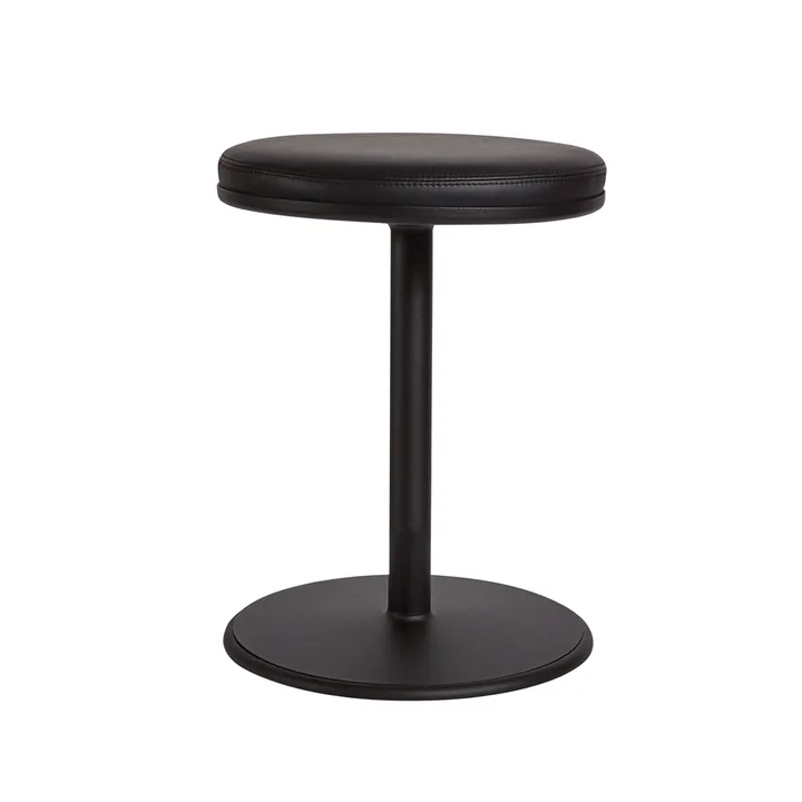 Orbit banco redondo - Couro preto, Ø36x54 cm - SMD Design