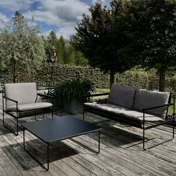 Sofá Slow 2 lugares - Tyg Sunbrella grå, svart stålstativ - SMD Design