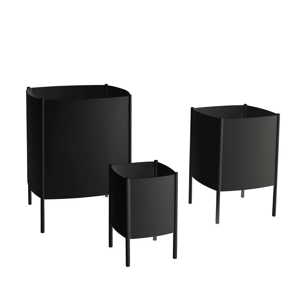 Vaso Konvex Pot, Preto, grande Ø47 cm SMD Design