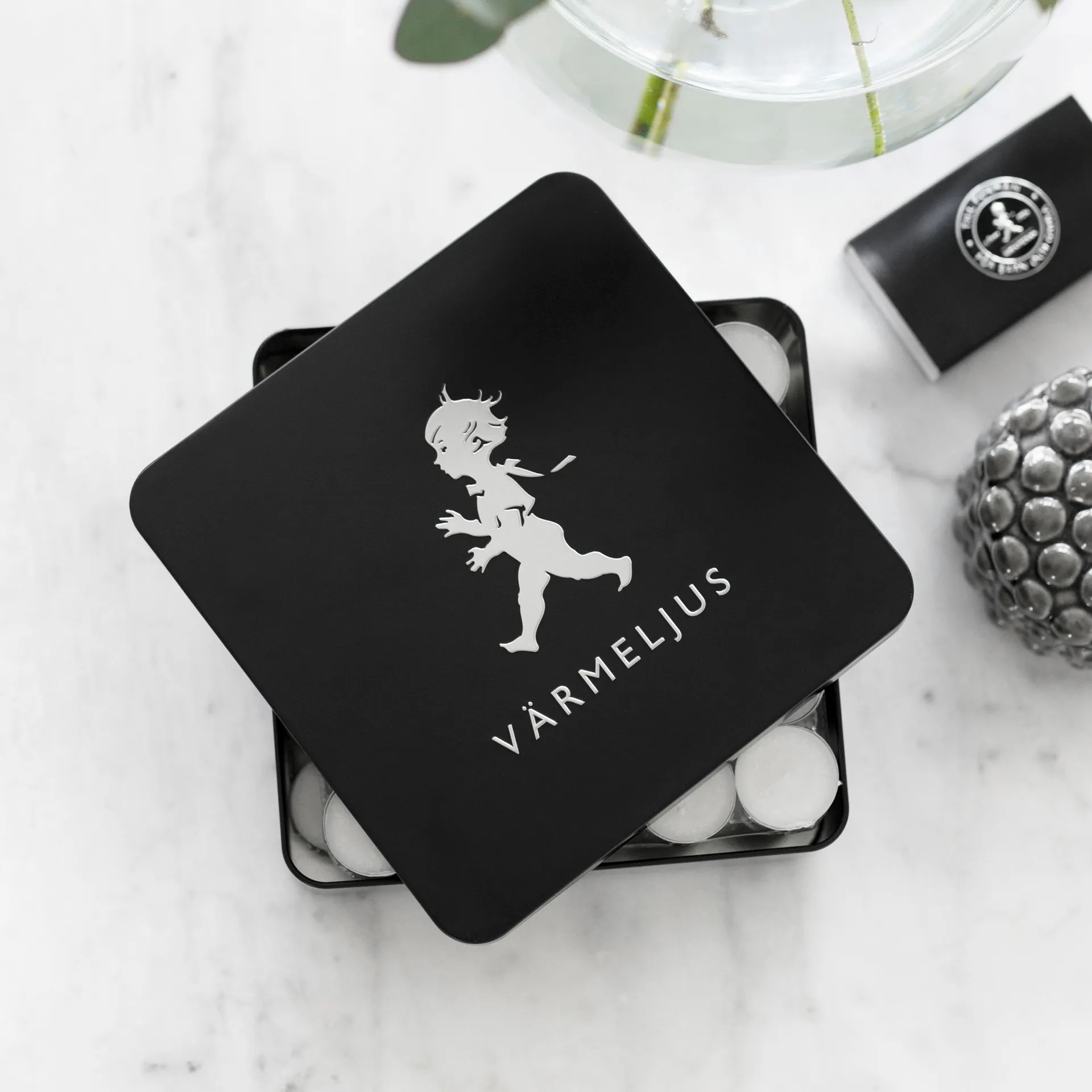 Caixa de velas Solstickan 21x21 cm, Preto matte Solstickan Design