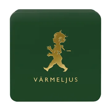 Caixa de velas Solstickan 21x21 cm - Verde-dourado - Solstickan Design