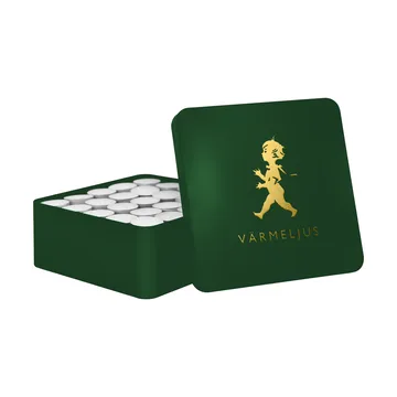 Caixa de velas Solstickan 21x21 cm - Verde-dourado - Solstickan Design