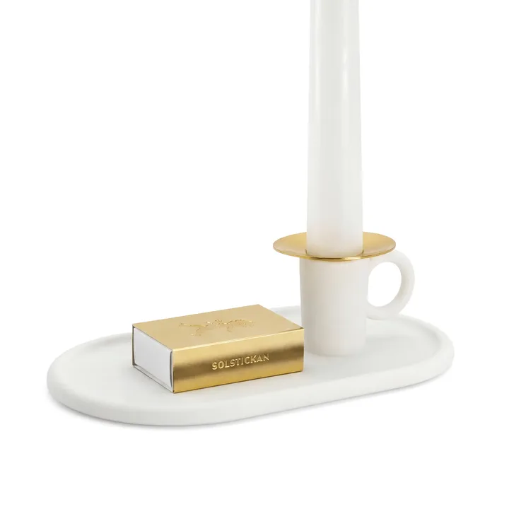 Castical de câmara com estojo de fósforos - Branco  - Solstickan Design