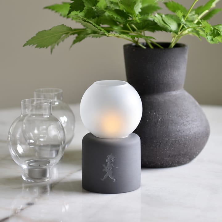 Globo lanterna para vela de chá Ø9,5x17 cm, Cinza escuro Solstickan Design