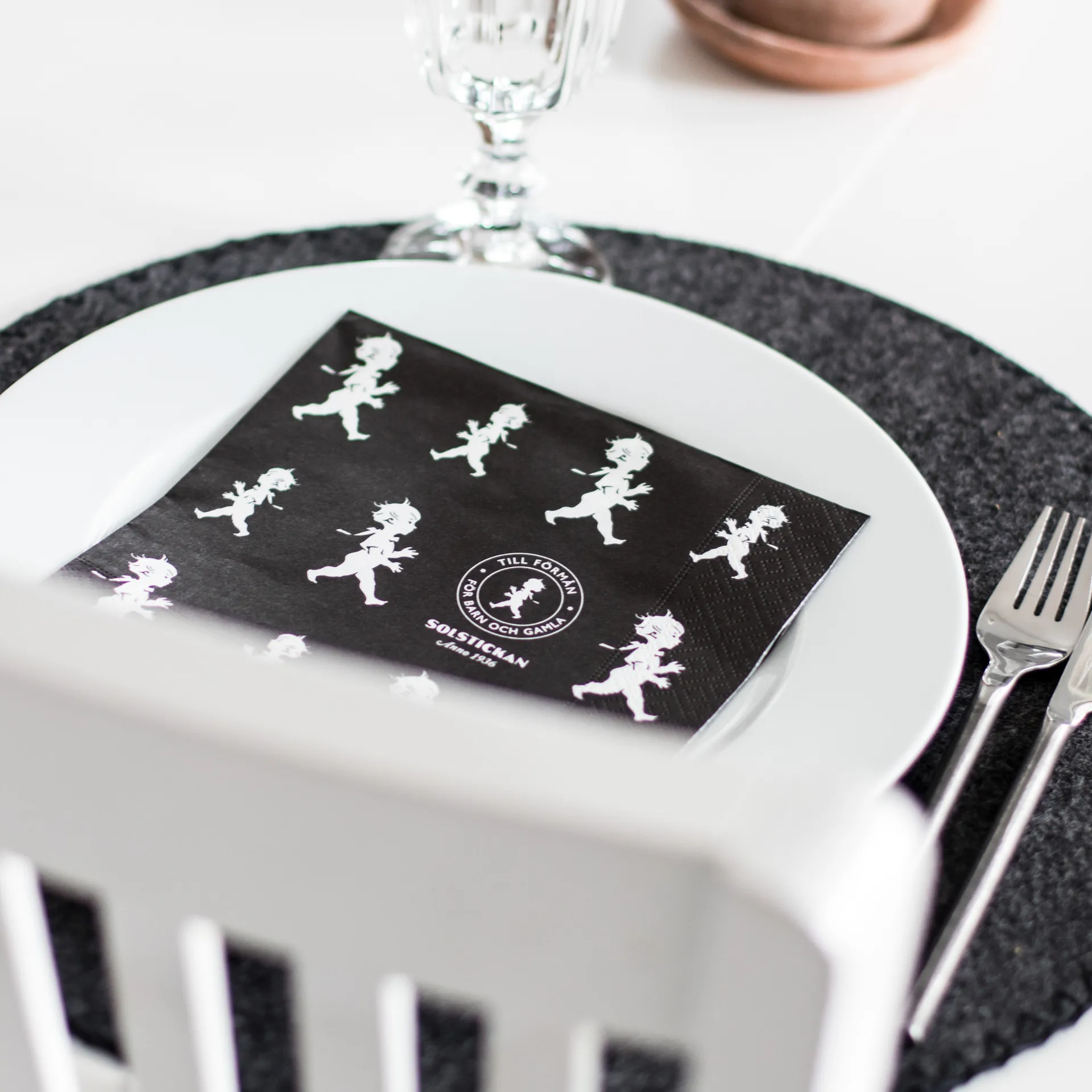 Guardanapo Solstickan33x33 cm 20 un, Preto Solstickan Design