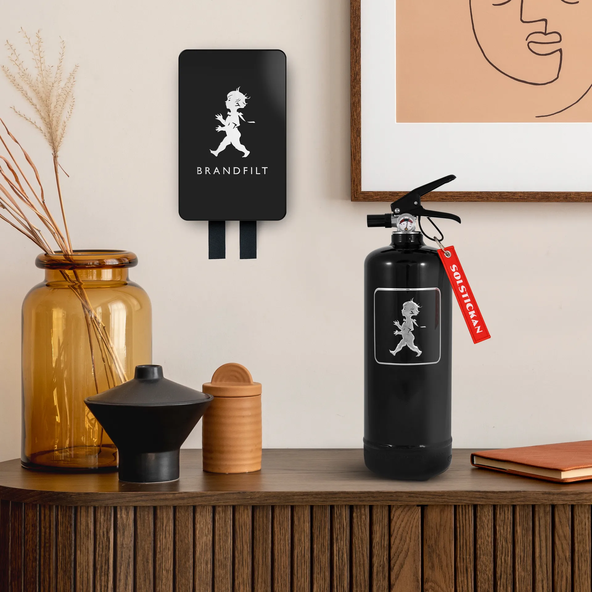 Manta corta-fogo Solstickan 16x2,7x25 cm, Preto mate  Solstickan Design