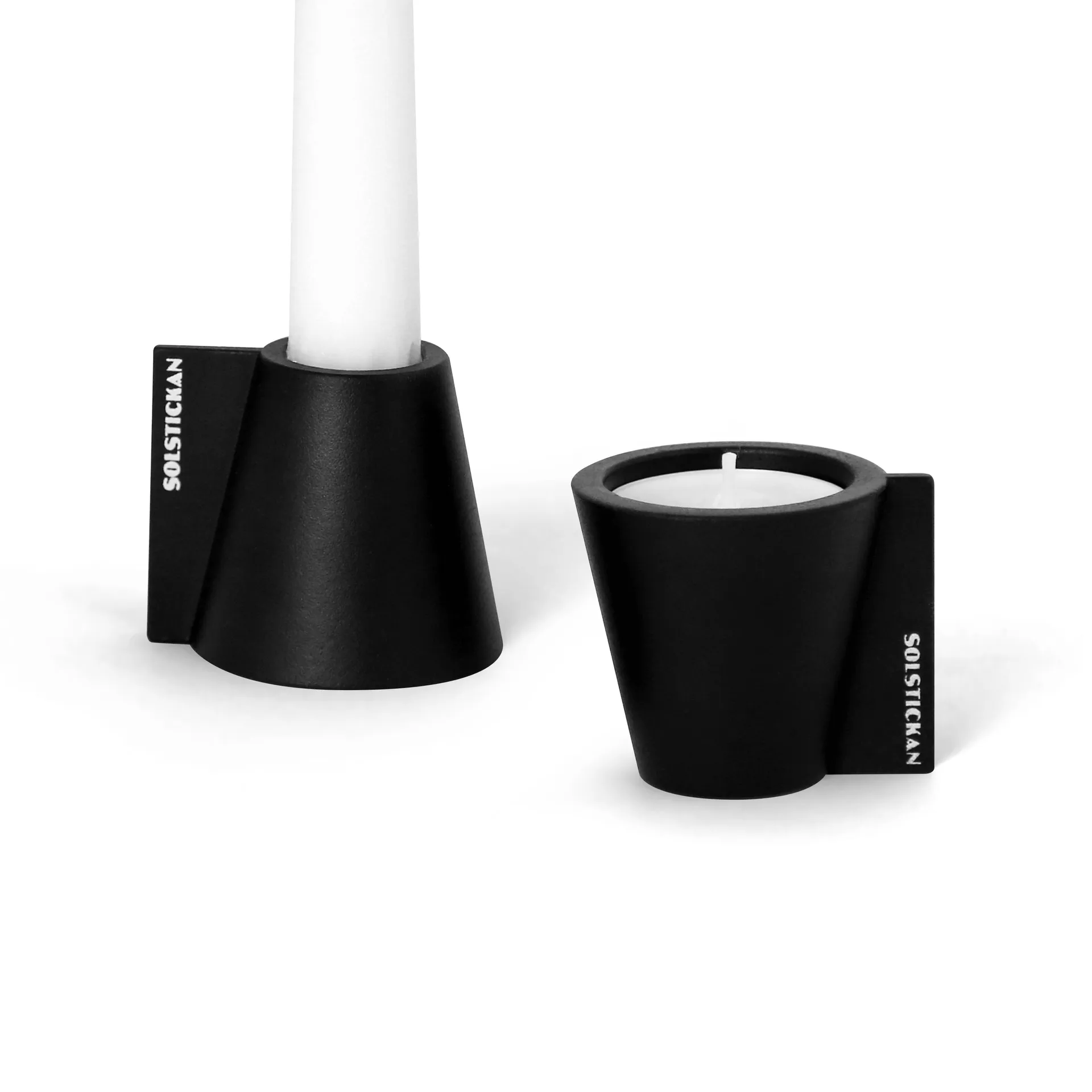 Porta velas Flipp 5x6 cm, Preto Solstickan Design