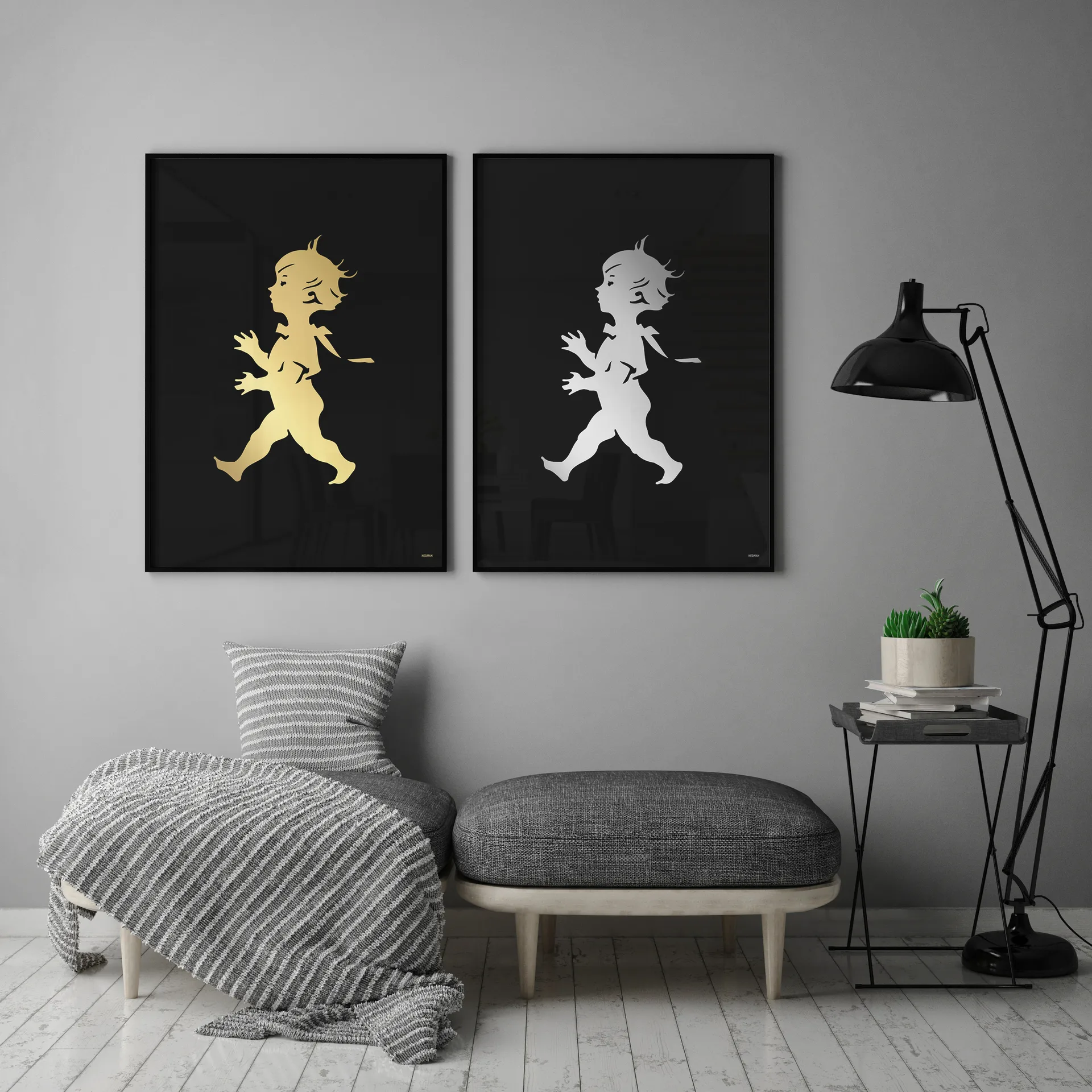 Poster Solstickan 50x70 cm, Preta-dourada Solstickan Design