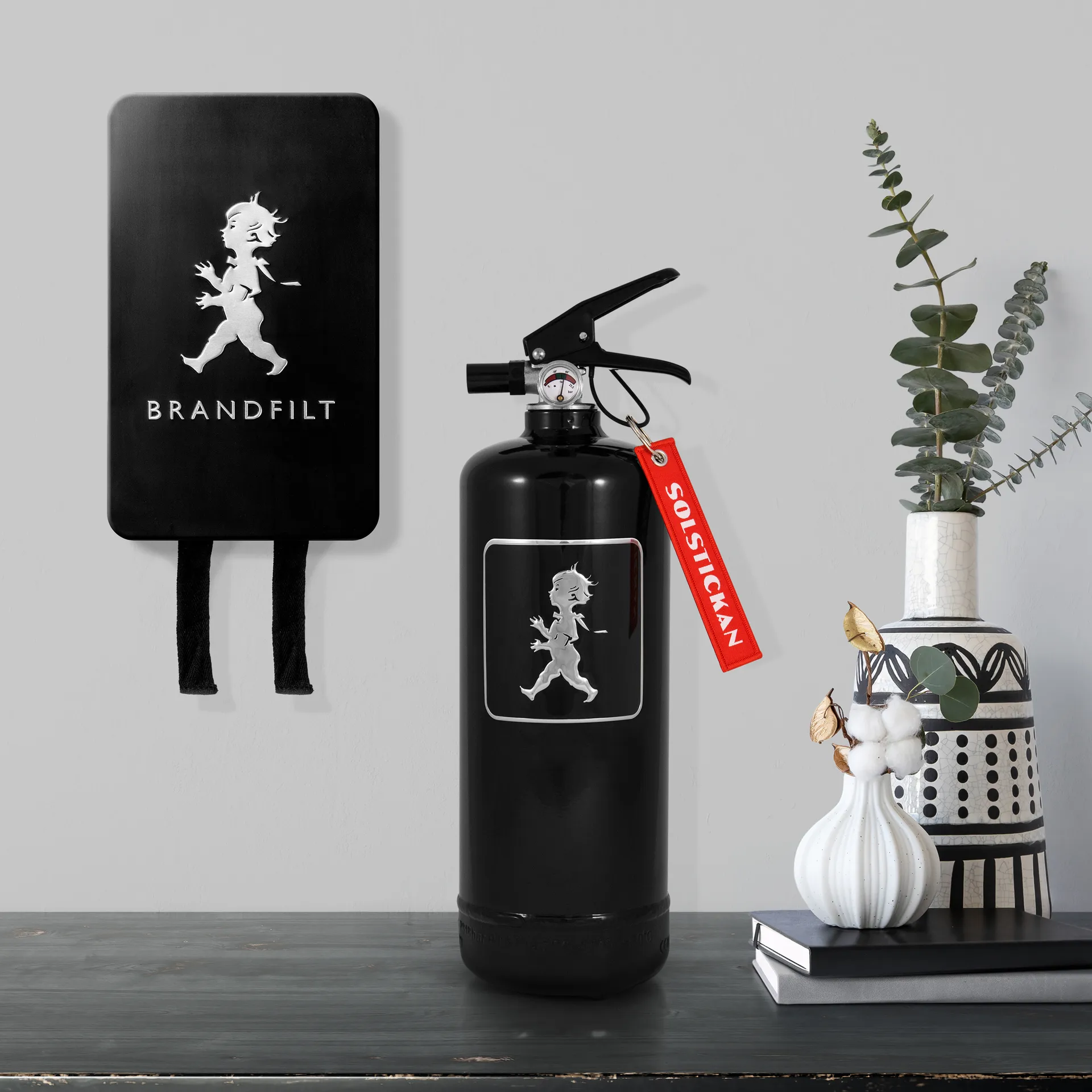 Solstickan extintor de incêndio 2 kg, Preto-prata Solstickan Design