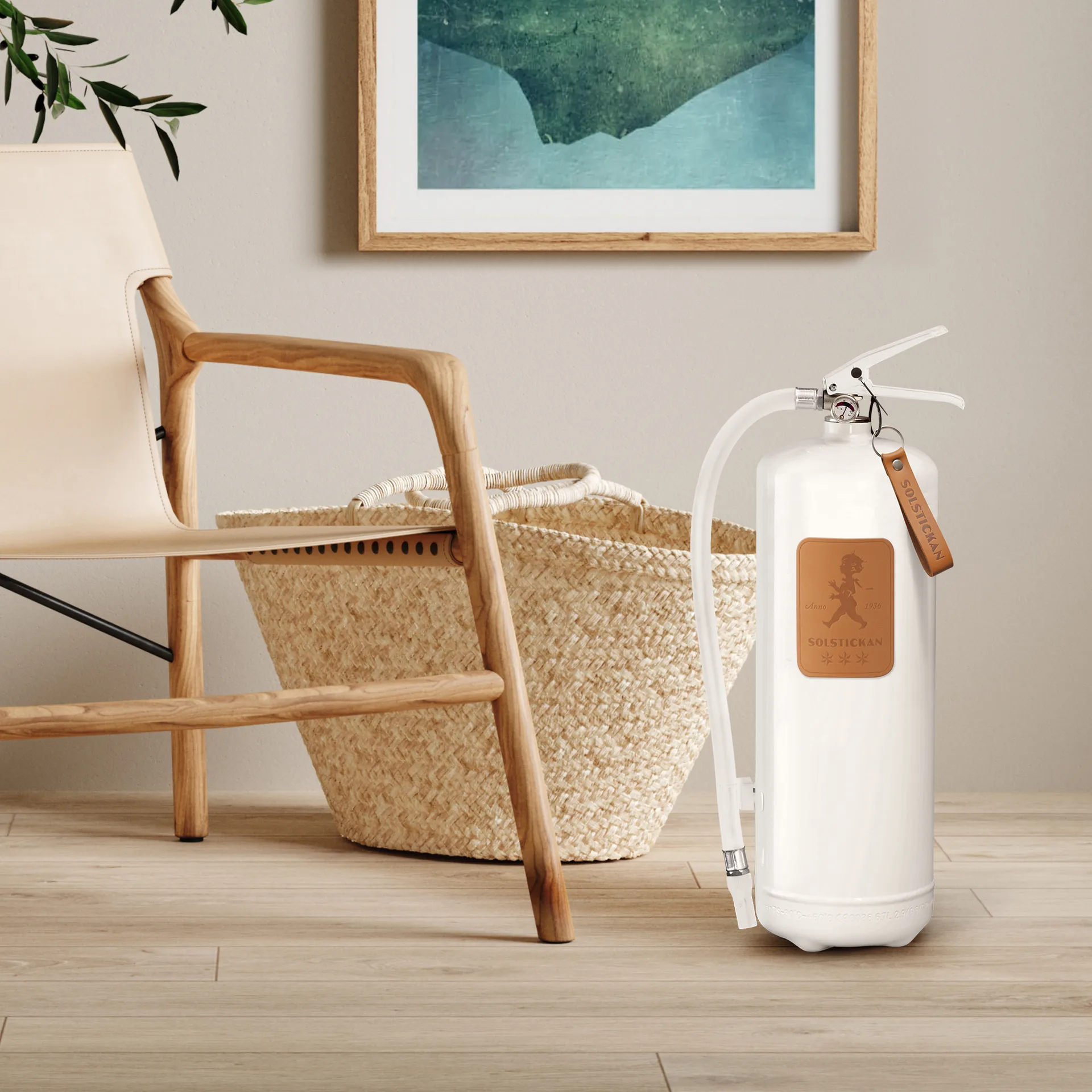 Solstickan extintor de incêndio 6 kg, Branco-couro claro Solstickan Design