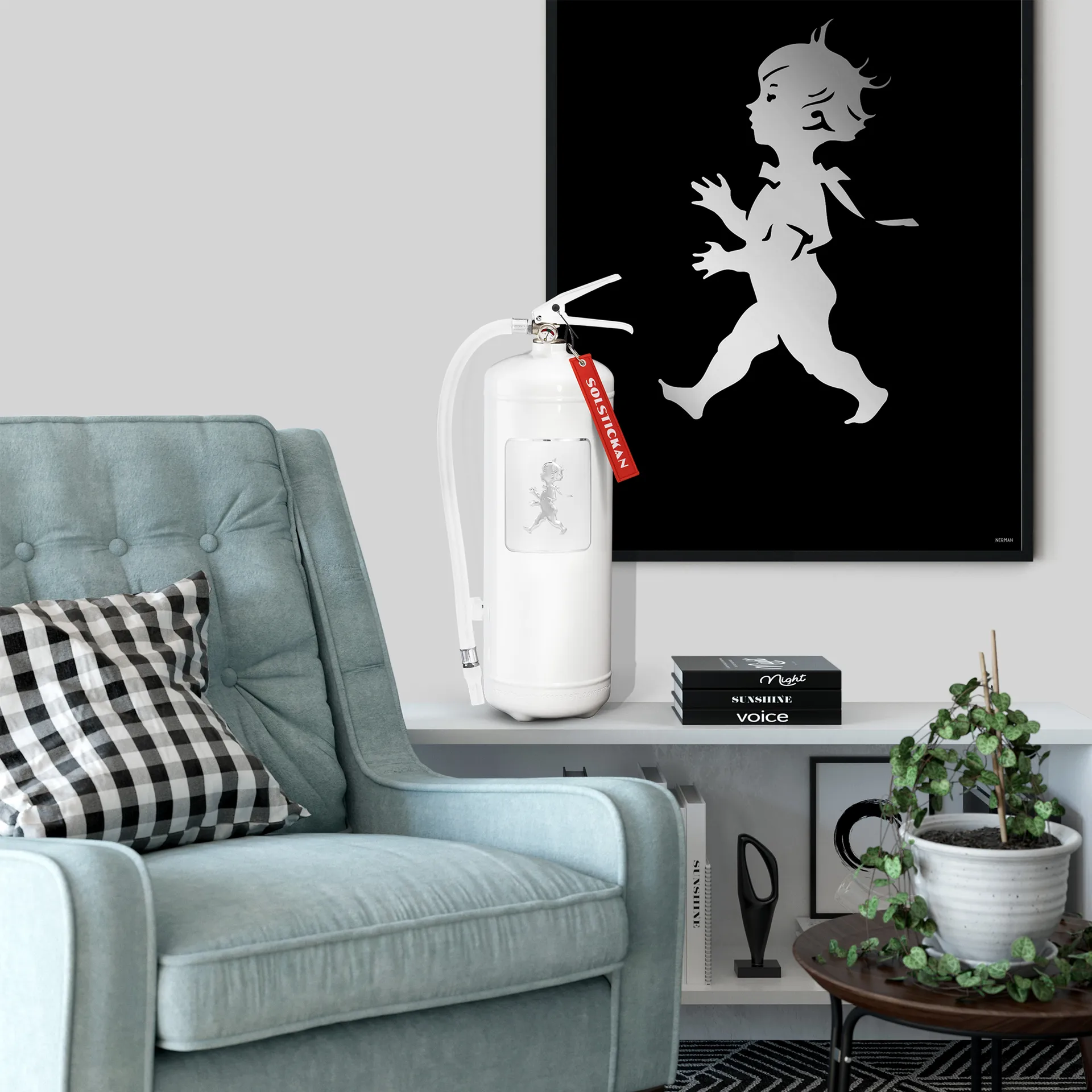 Solstickan extintor de incêndio 6 kg, Branco-prata Solstickan Design