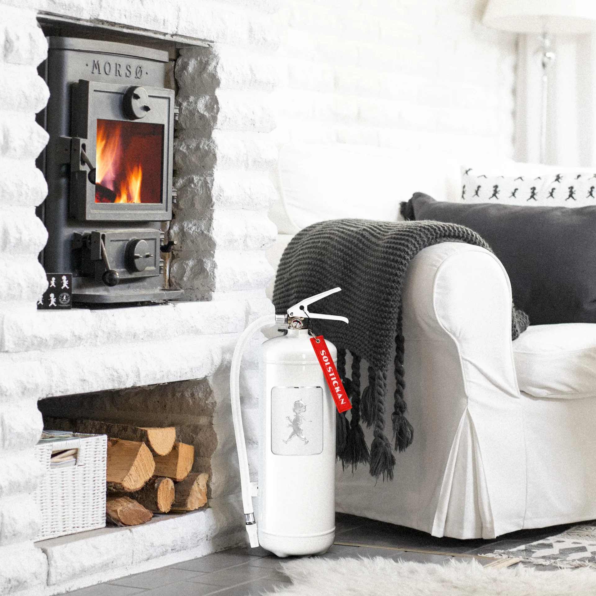 Solstickan extintor de incêndio 6 kg, Branco-prata Solstickan Design