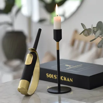 Solstickan isqueiro de maçarico - Preto-latonado - Solstickan Design