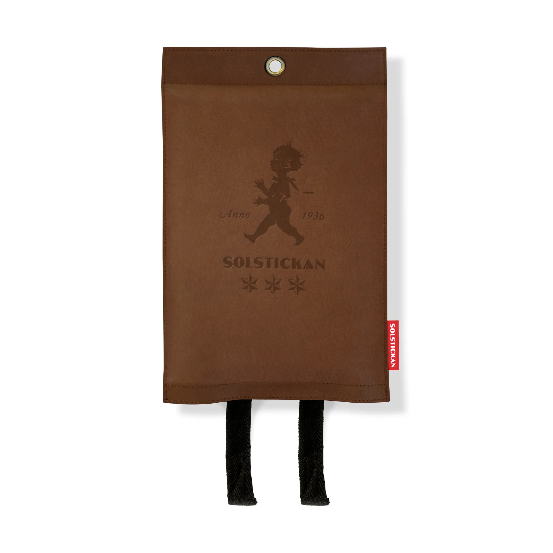 Solstickan Manta corta-fogo, estojo em couro 120x120 cm, Couro escuro Solstickan Design