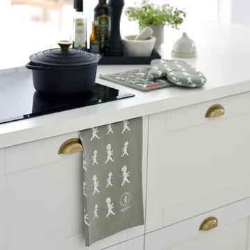 Solstickan toalha de cozinha 50x70 cm - Verde-branco - Solstickan Design