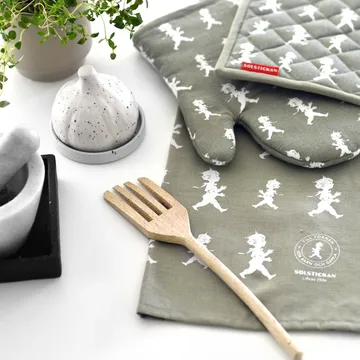 Solstickan toalha de cozinha 50x70 cm - Verde-branco - Solstickan Design