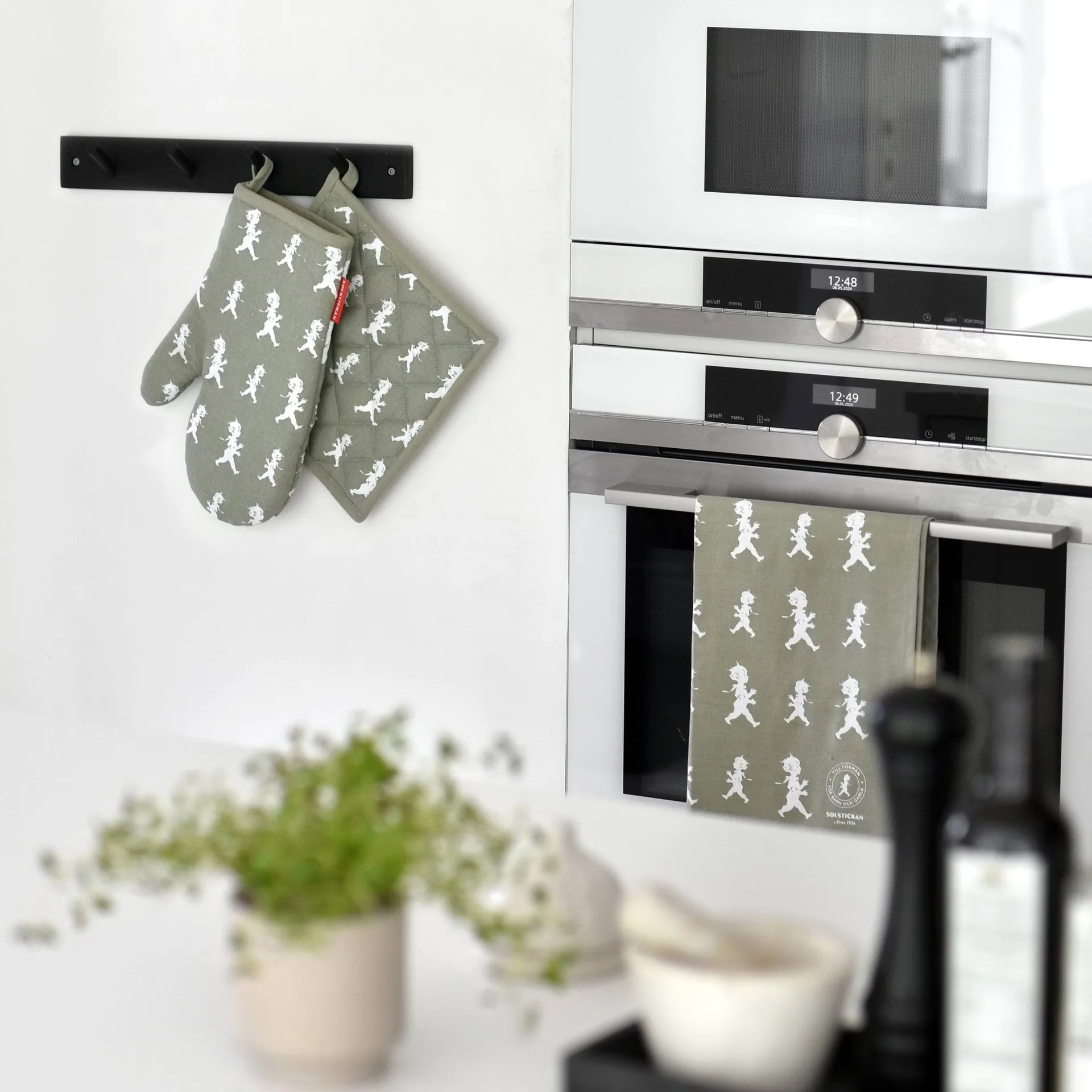 Solstickan toalha de cozinha 50x70 cm, Verde-branco Solstickan Design