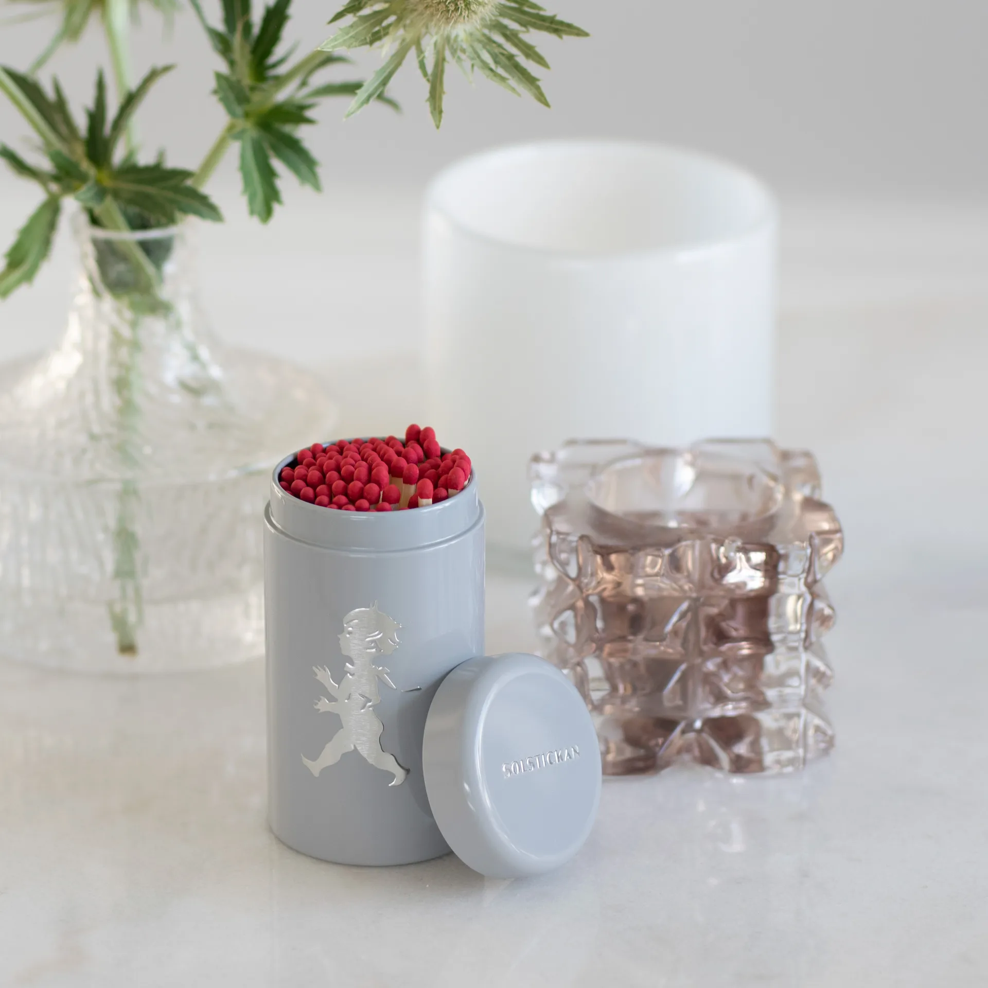 Solstickan Tubo de fósforos  100 unidades, Cinza Solstickan Design