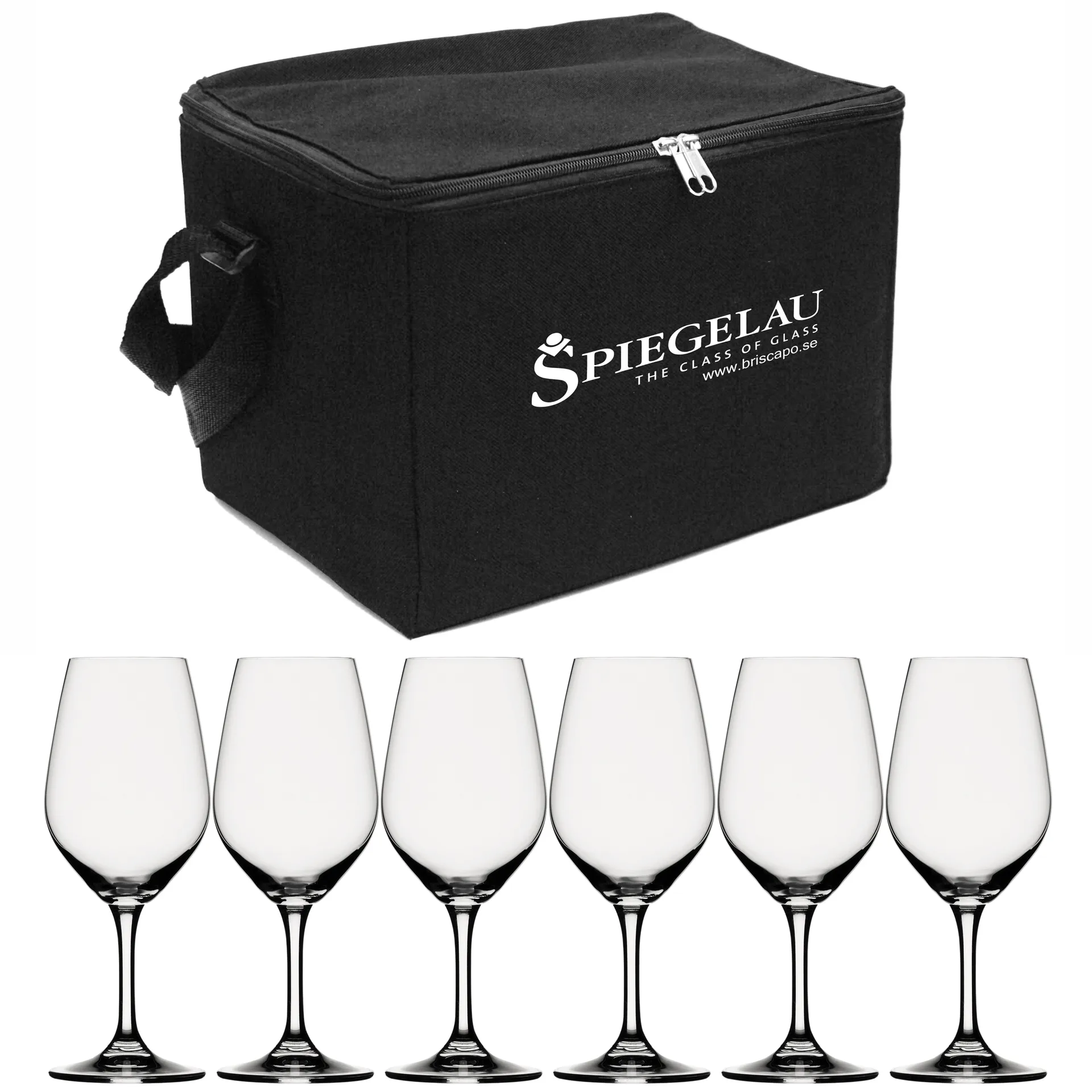 Conjunto Expert de vinho tinto, inclui bolsa preta e 6 copos, transparente Spiegelau